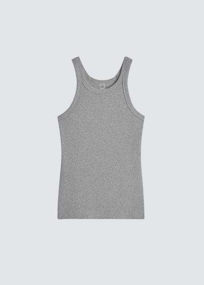 Curved Rib Tank, Grey, Tanktop