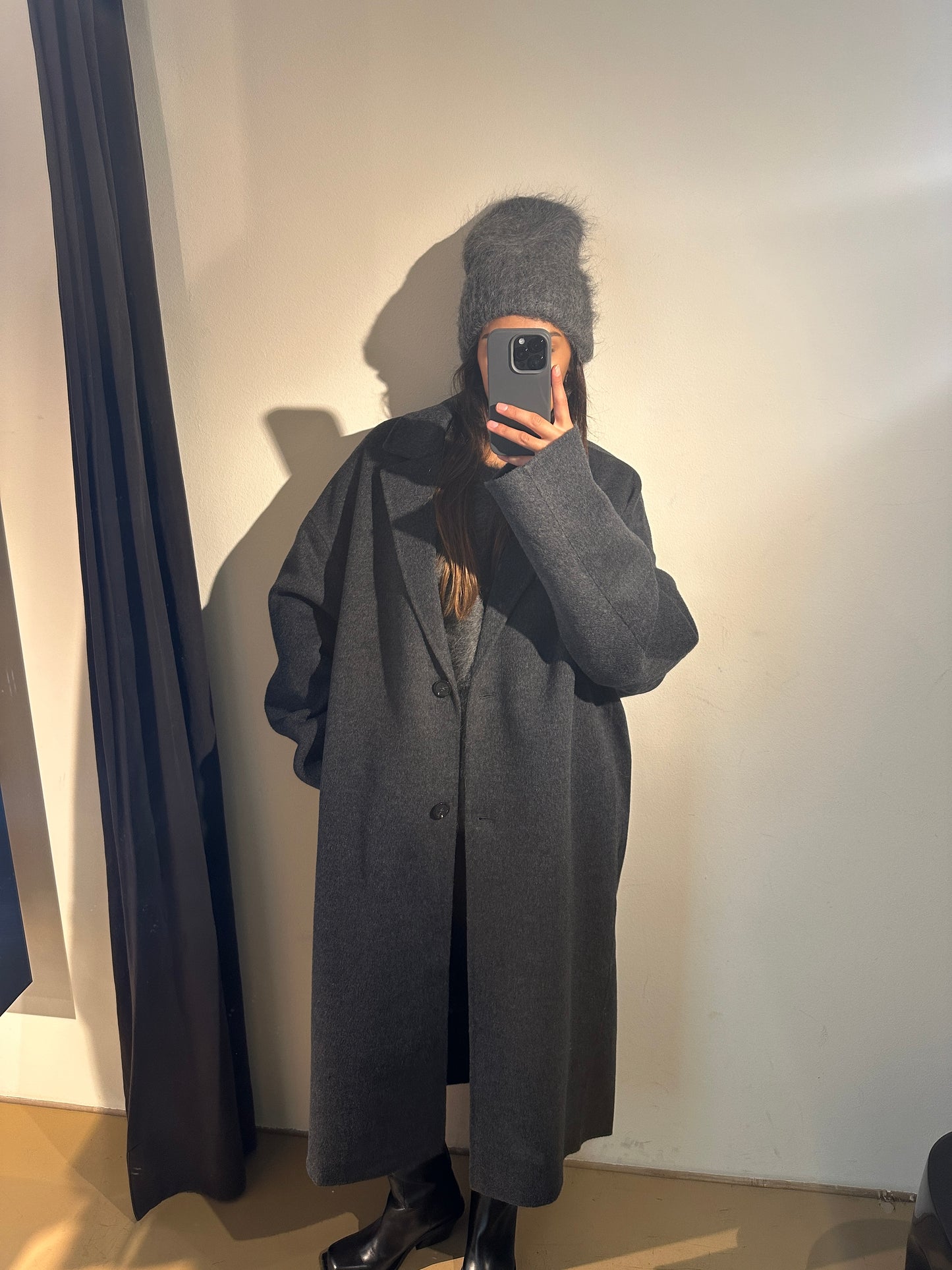 Doublé Cocoon, Charcoal, Coat