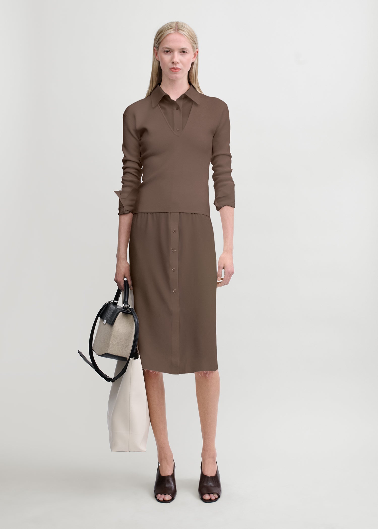 Toteme, Compact Knit, Walnut, Pullover