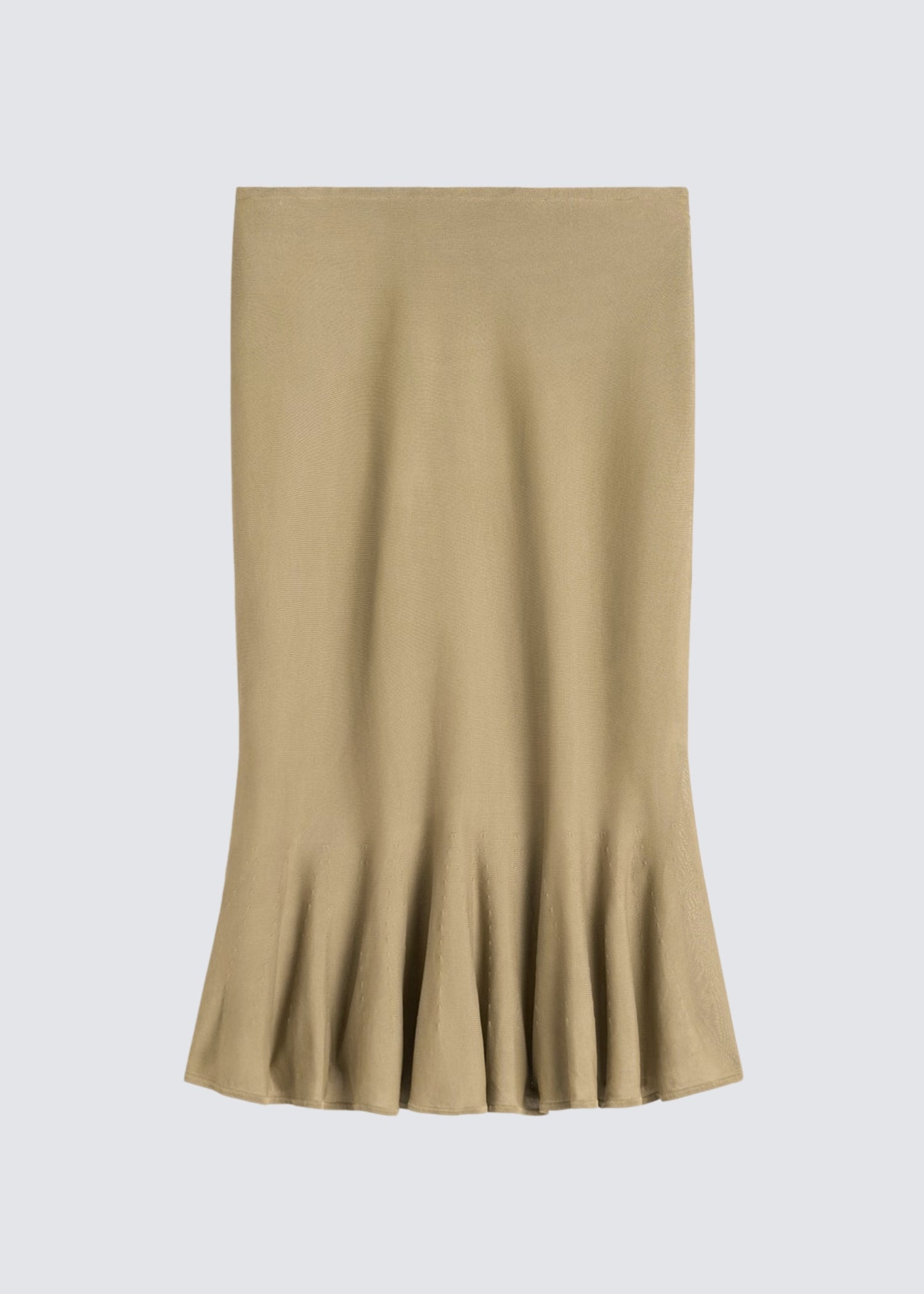 Toteme Fluid Knit Viskose Rock als Produktfoto flach auf grauem Grund