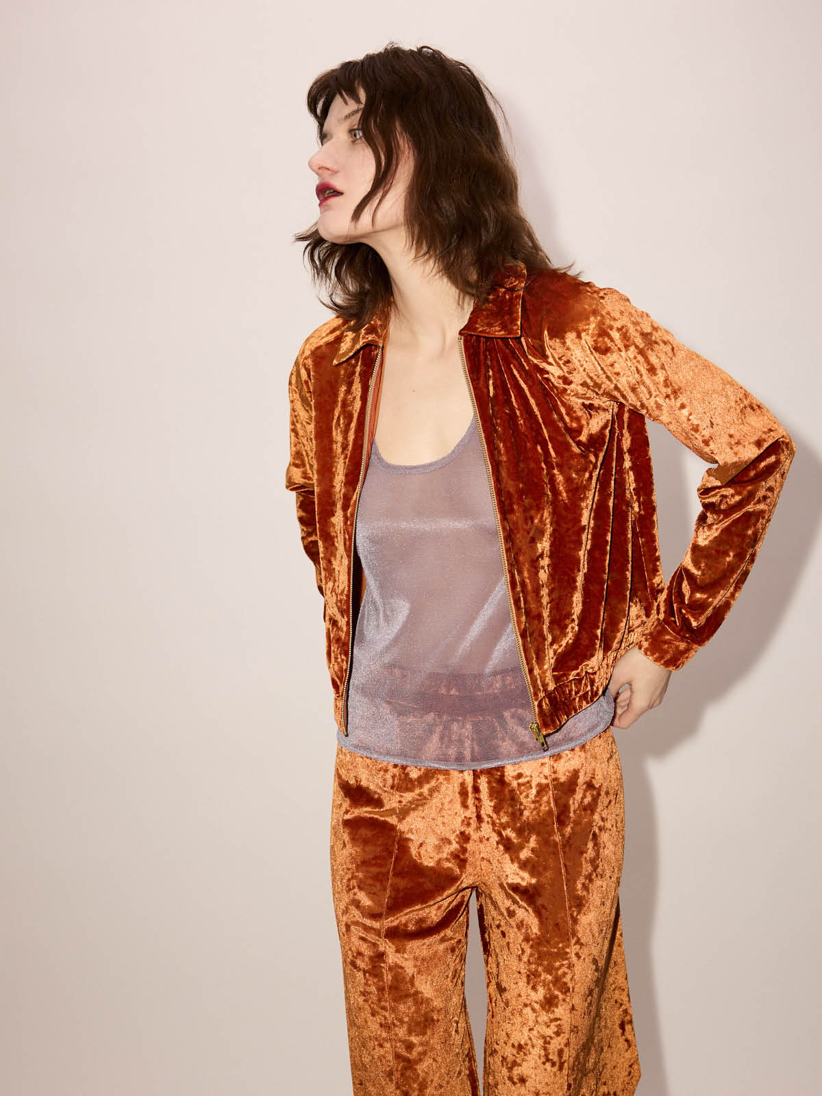 Mesh Velvet, Mauve, Tanktop