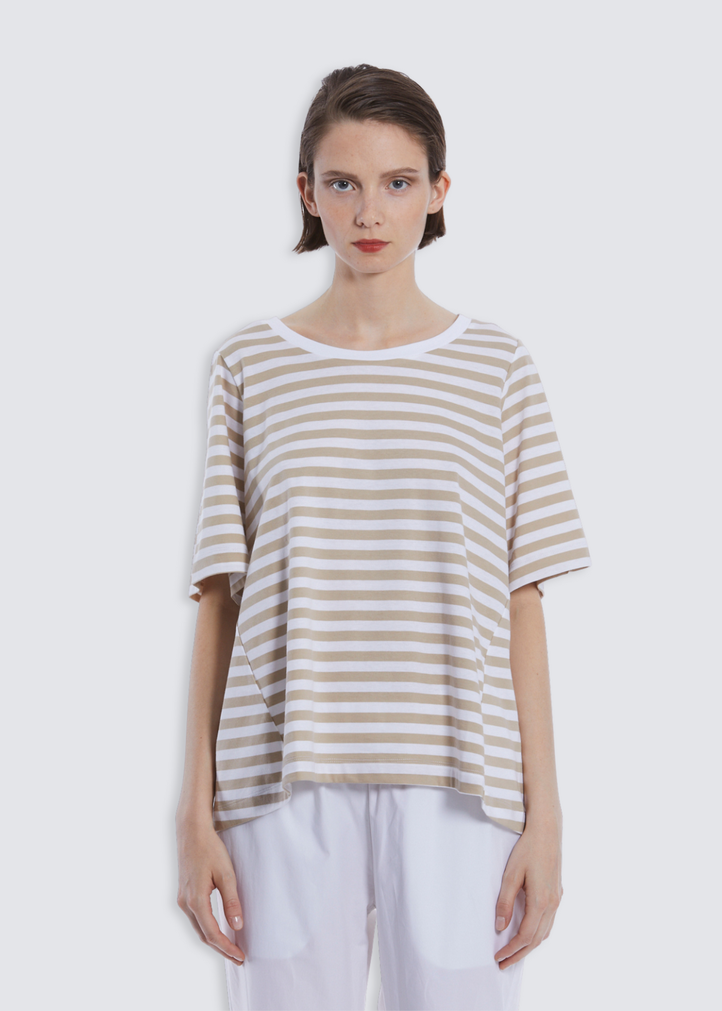 Mac, Almond Gray White Stripe, T-Shirt