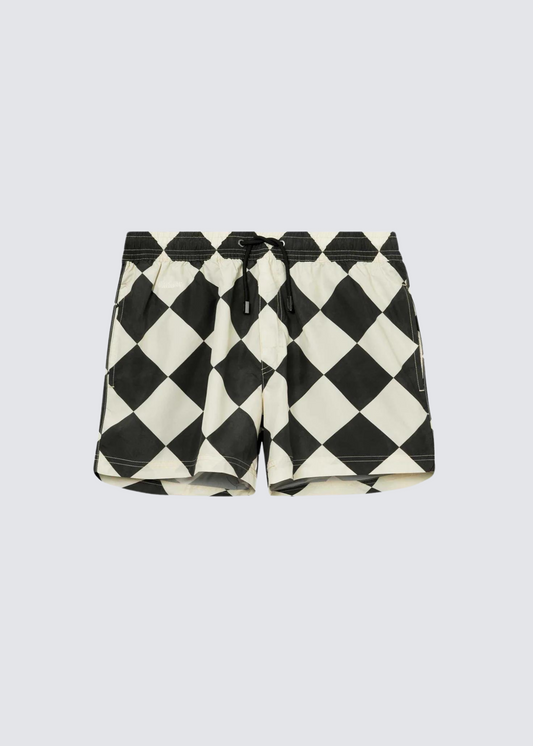 Marshmellow, Black/White, swim shorts 