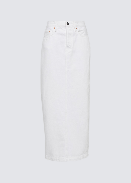 Denim Column, White, Skirt