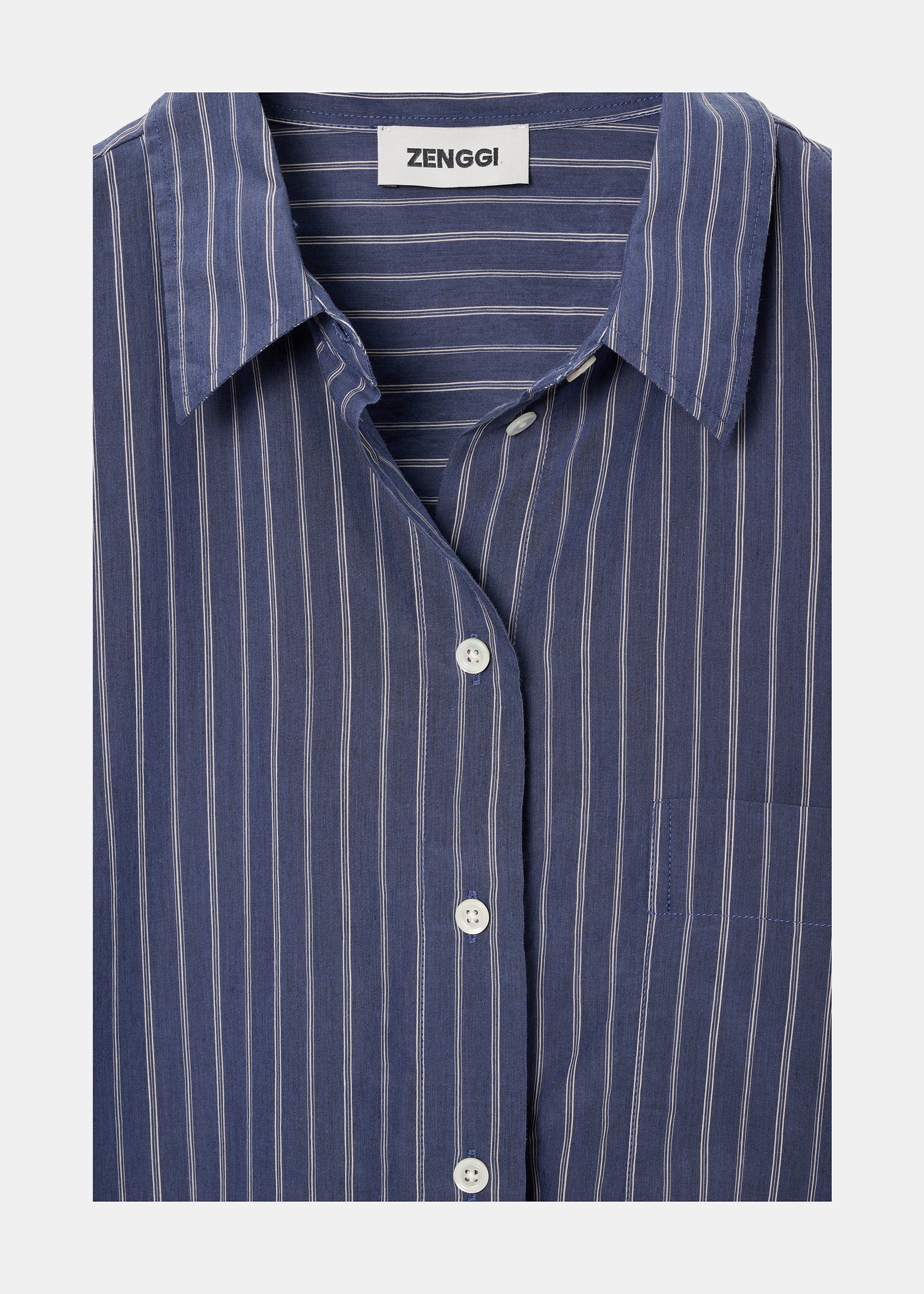 Stripe, Mid Blue, Bluse