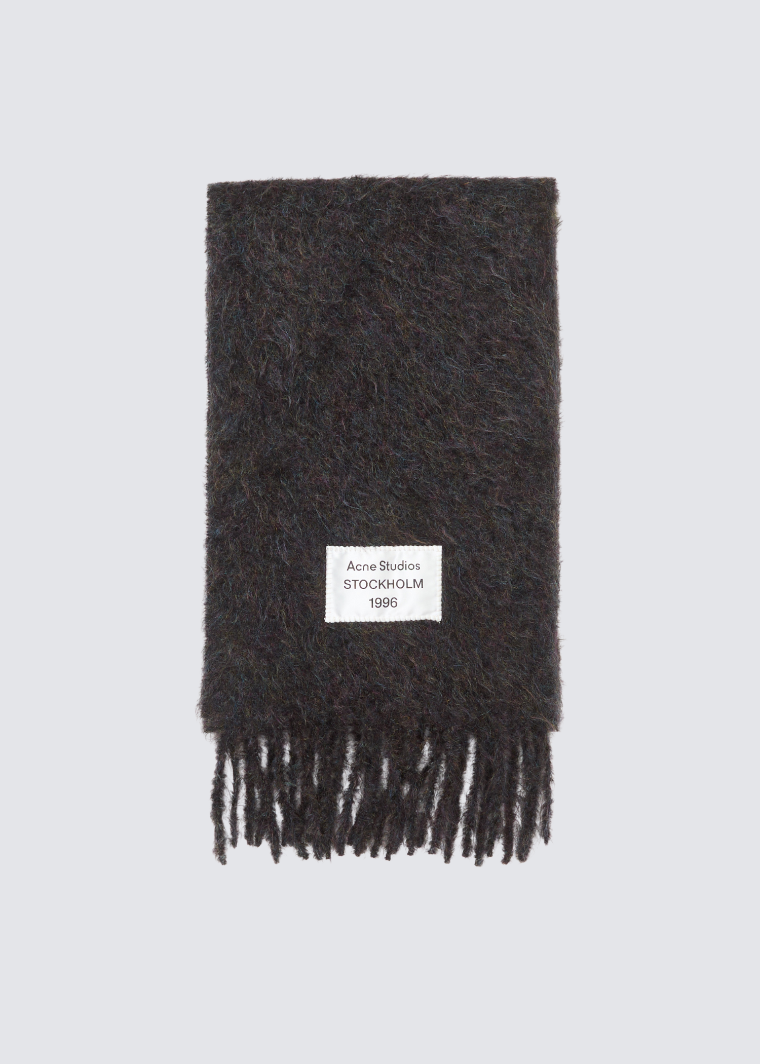 Acne Studios Schal Woll-Mohair in schwarz-Frontalansicht