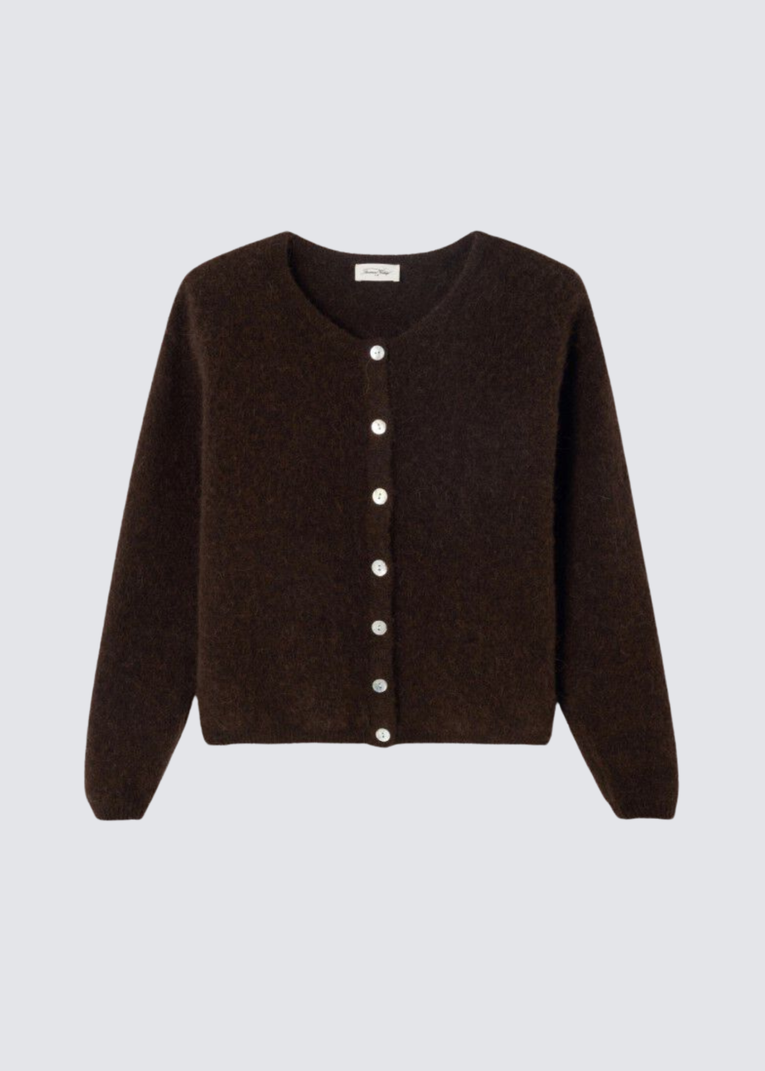American Vintage Vitow Strickjacke in dunkelbraun mit Knöpfen - Flatshot