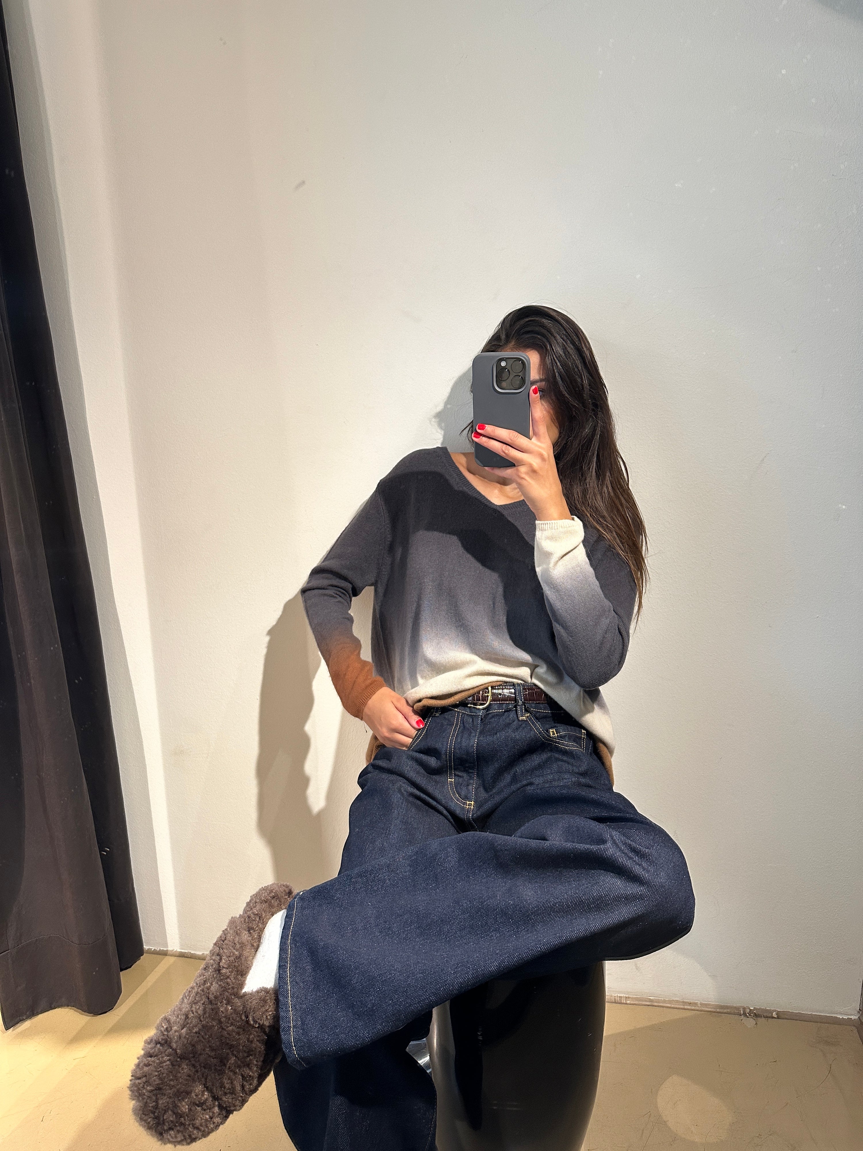 Anthra/White/Brown, Pullover - Lindner Fashion