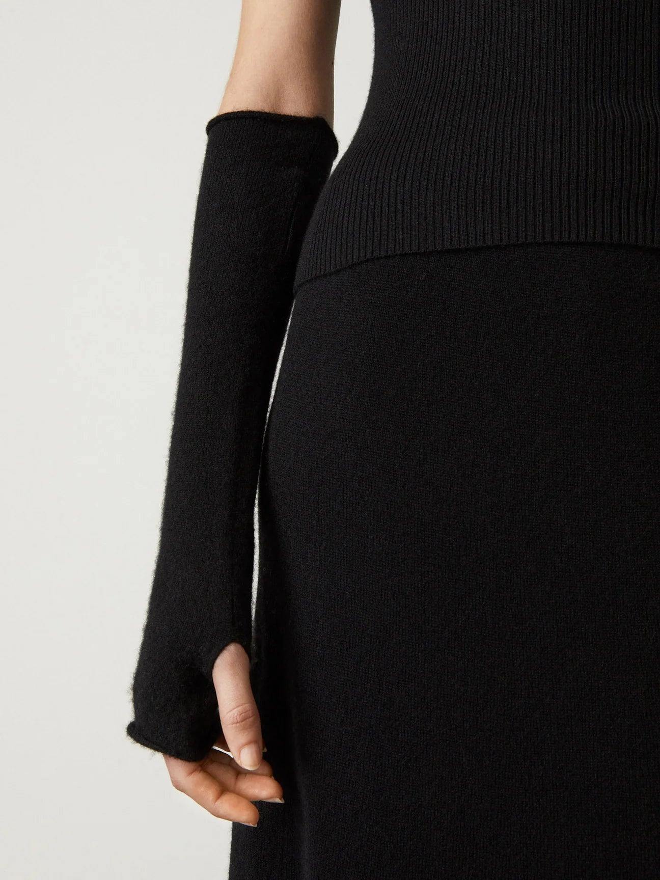 Aspen, Black, Fingerless Gloves - Lindner Fashion