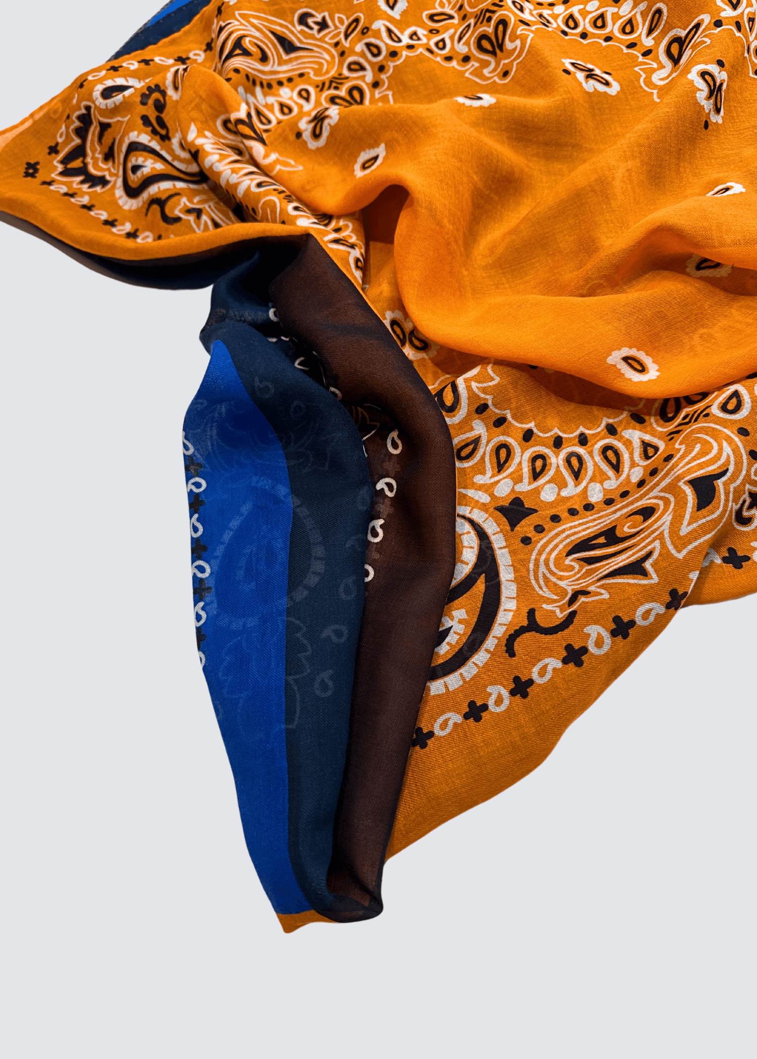 Bandana, Blau/Orange, Scarf - Lindner Fashion