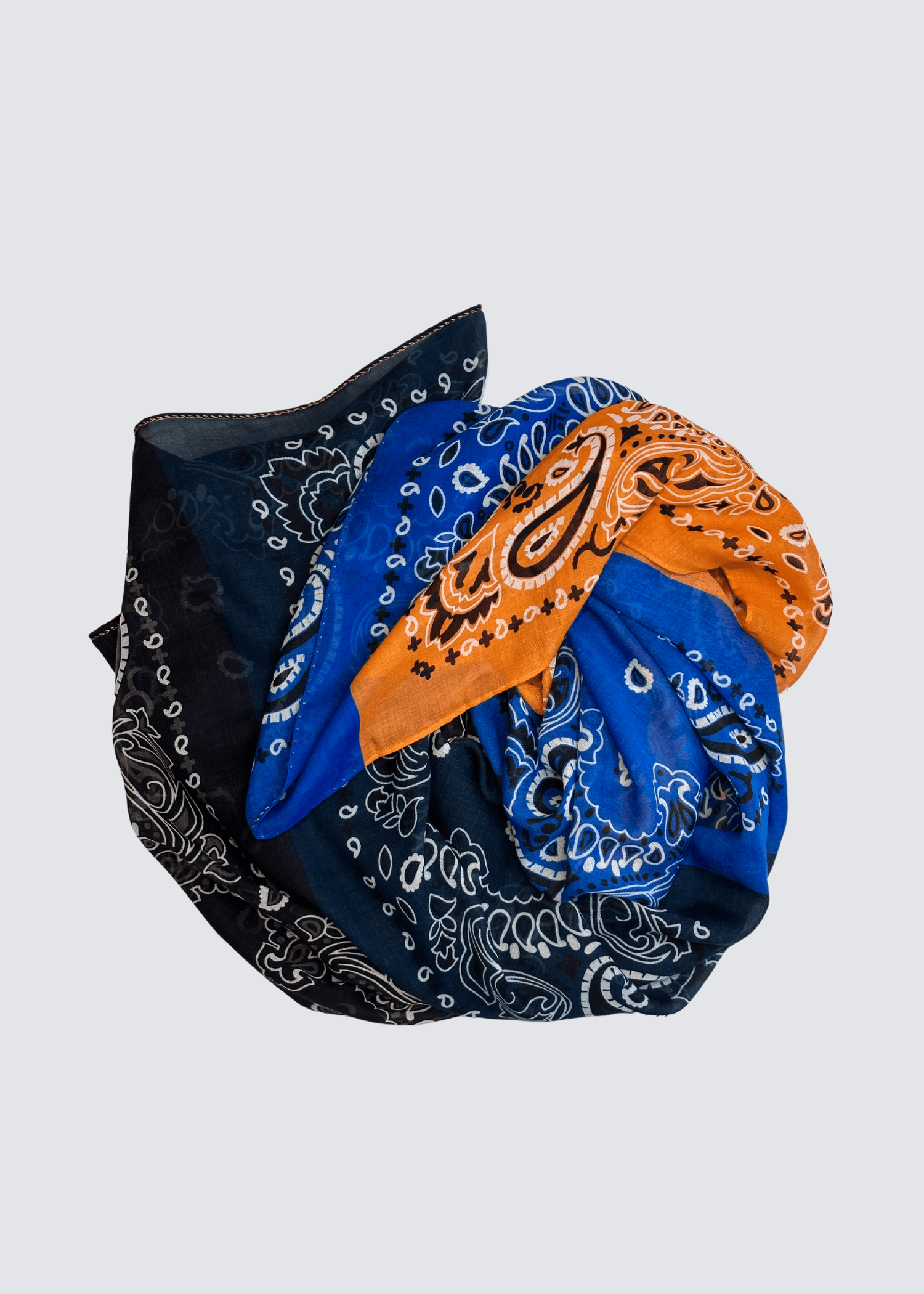 Bandana, Blau/Orange, Scarf - Lindner Fashion
