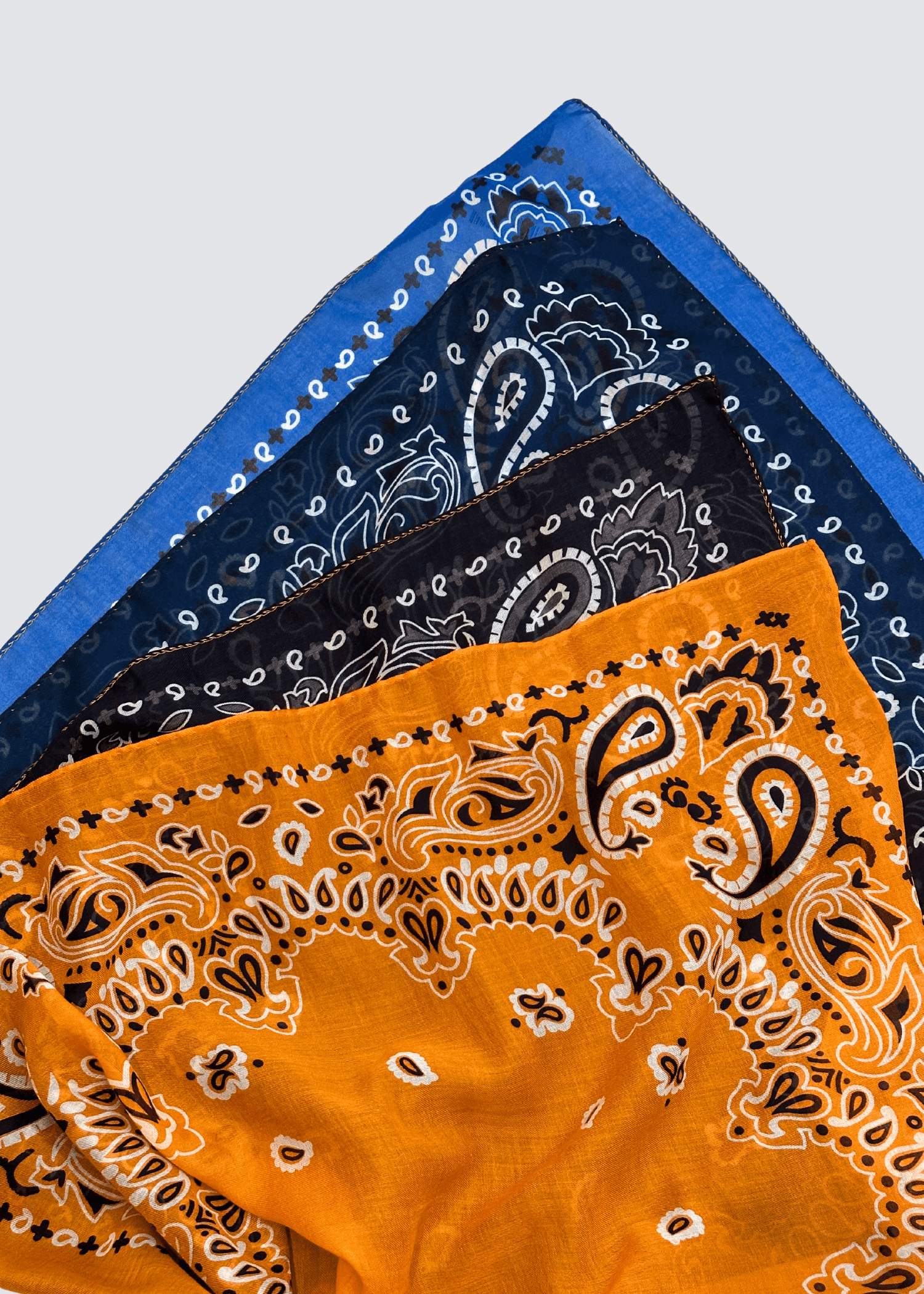 Bandana, Blau/Orange, Scarf - Lindner Fashion