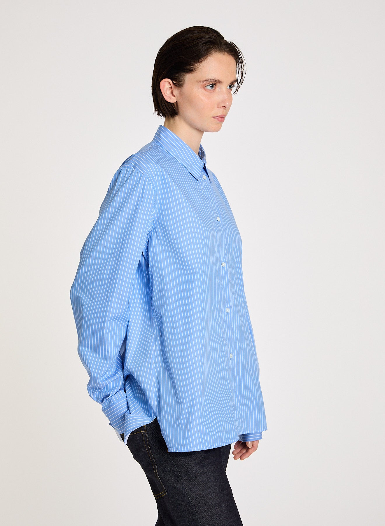 Beckie, White/Blue Stripes, Hemd - Lindner Fashion