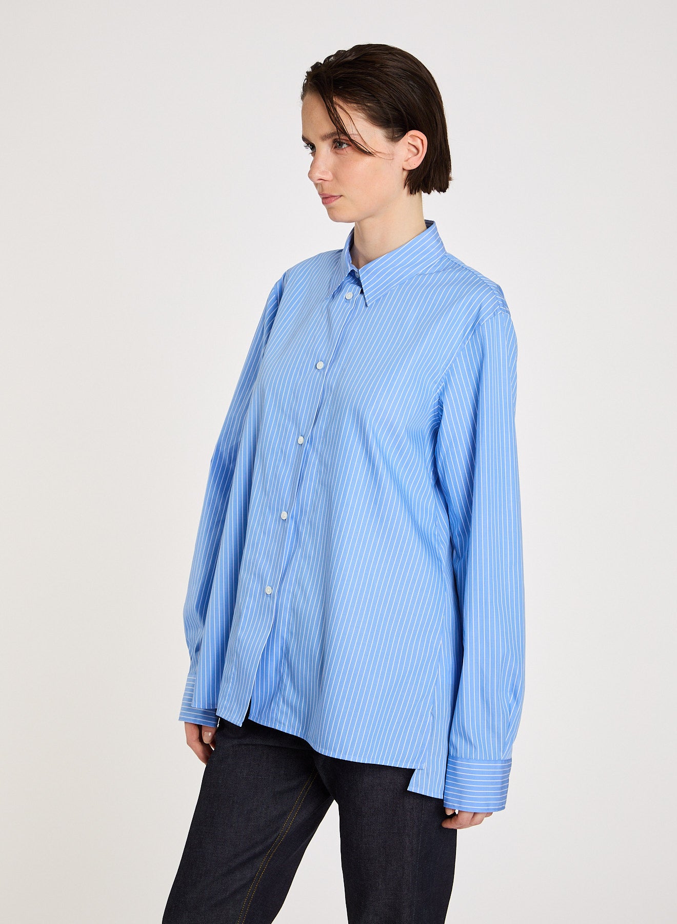 Beckie, White/Blue Stripes, Hemd - Lindner Fashion