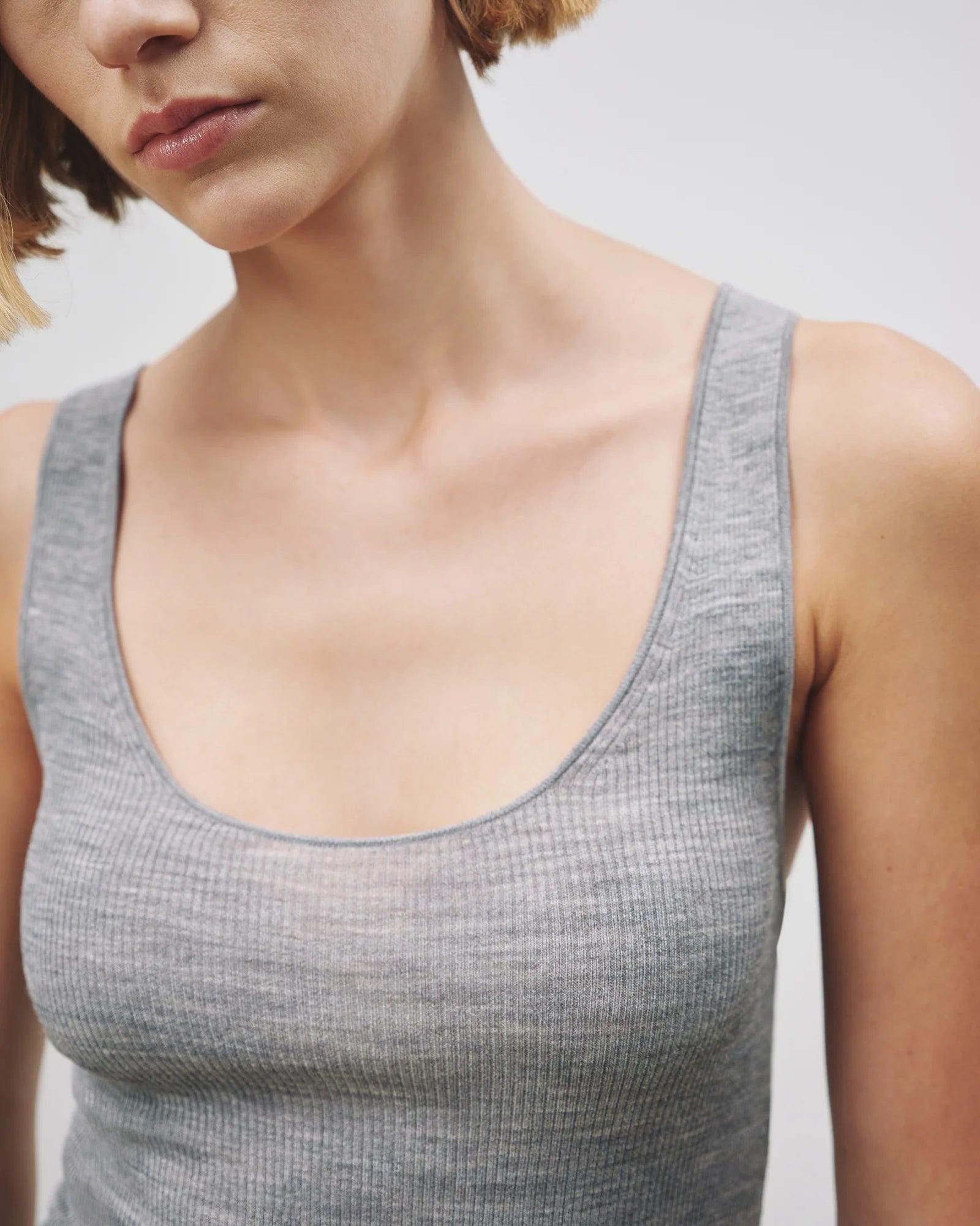 Becky, Medium Grey Melange, Tank Top - Lindner Fashion