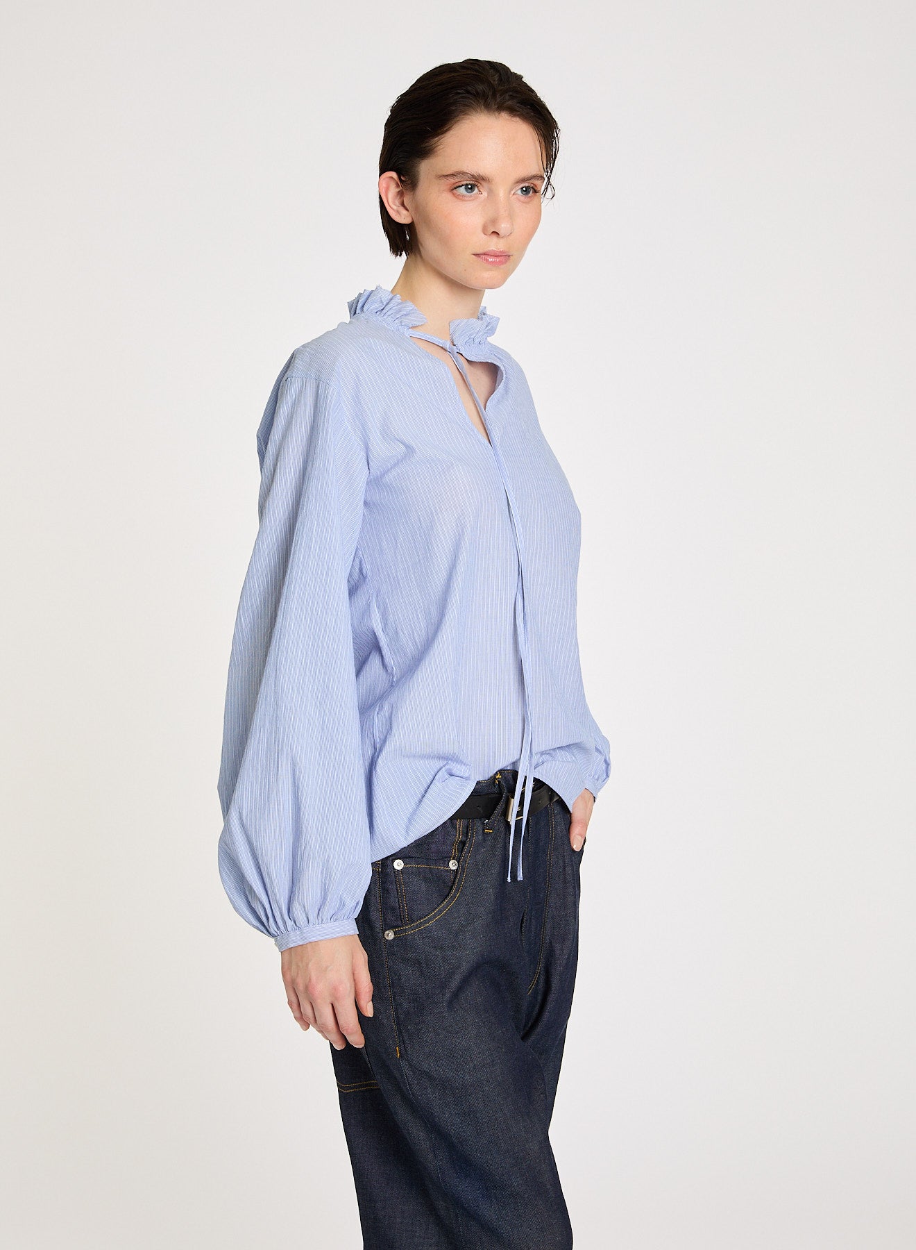 Blair, Blue/White Stripes, Bluse - Lindner Fashion