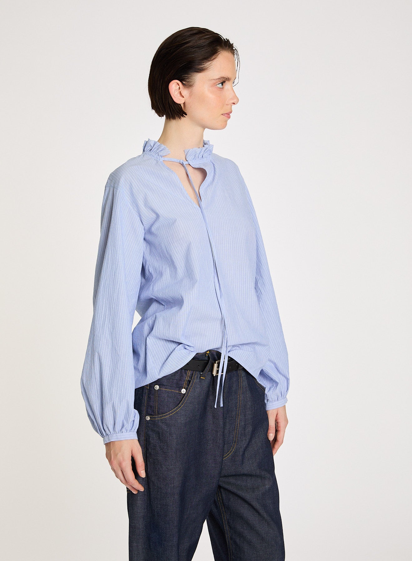 Blair, Blue/White Stripes, Bluse - Lindner Fashion