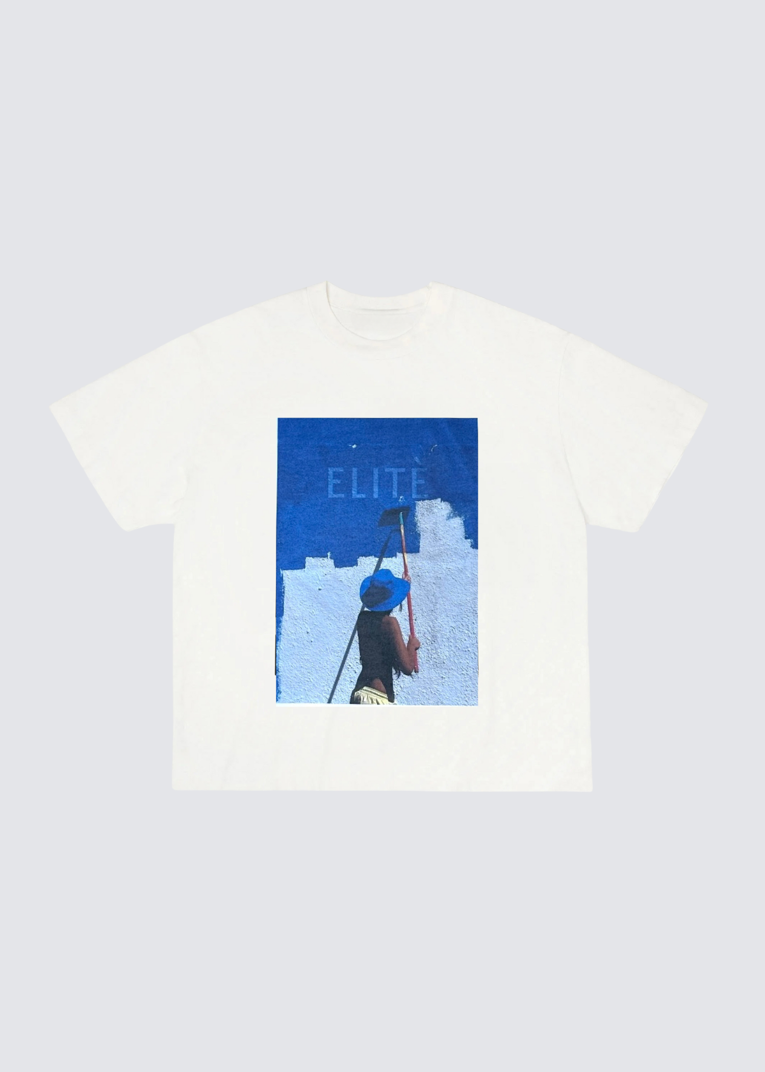 Blu, White, Boxy T-Shirt - Lindner Fashion