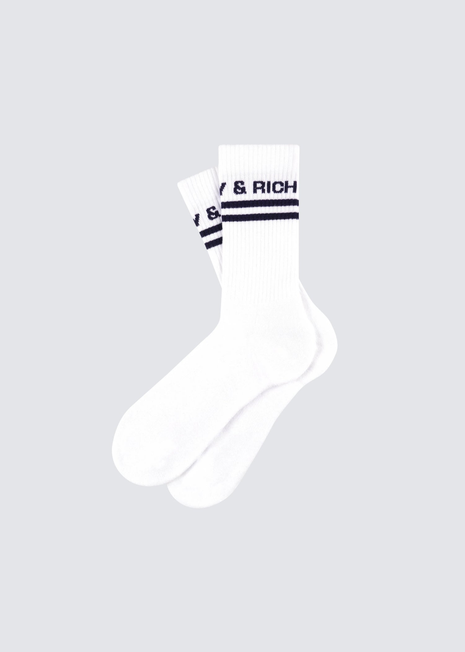 Bold Logo Socks, White/Navy, Socks - Lindner Fashion