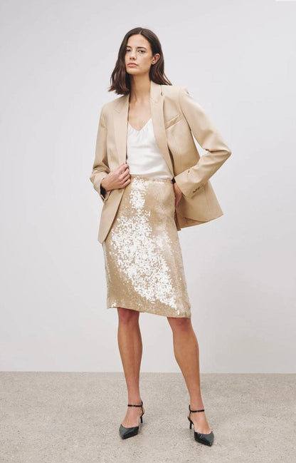 Bonne Sequin, Beige, Skirt - Lindner Fashion