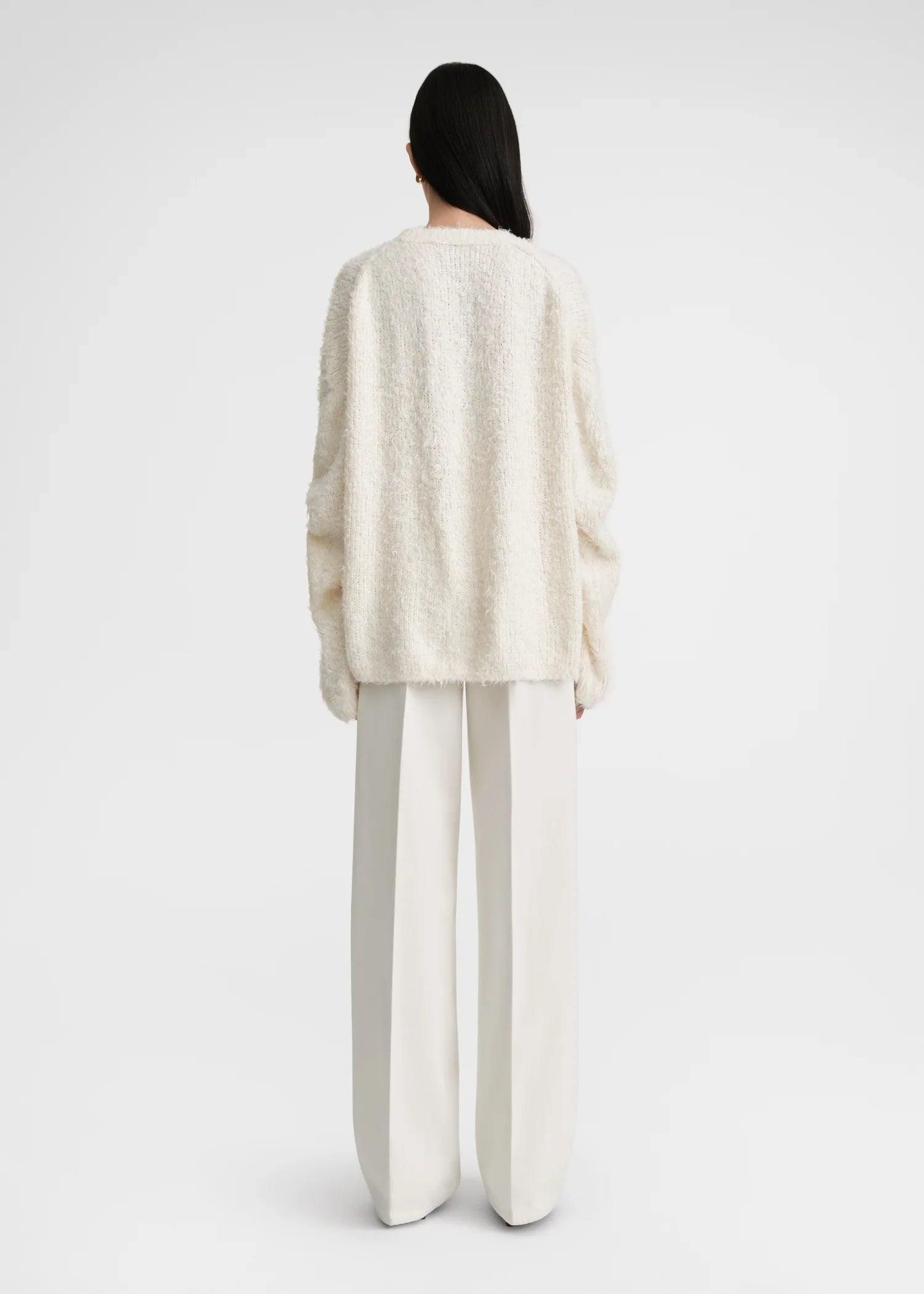 Boxy Silk Knit, Cream, Pullover - Lindner Fashion