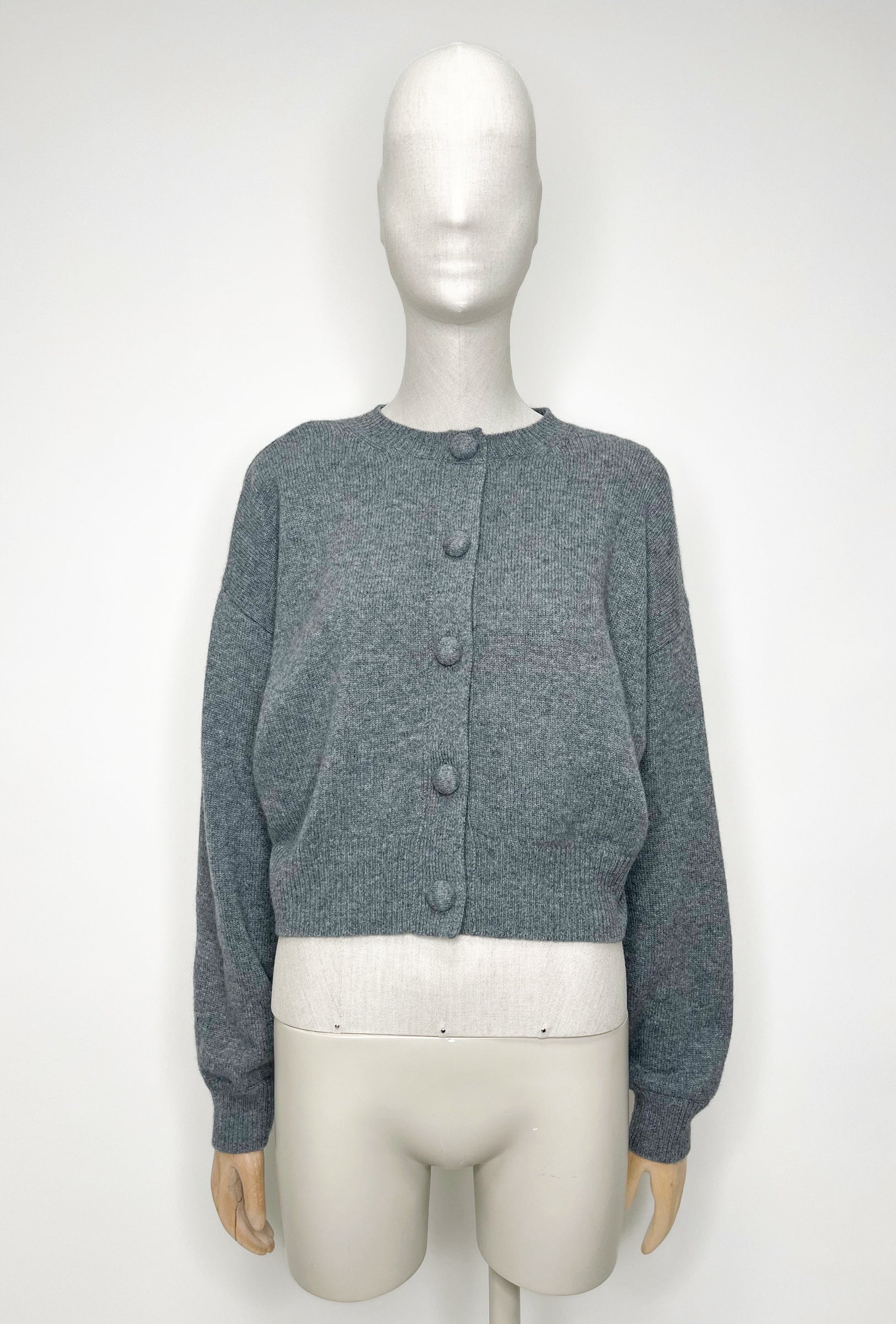 Cashmere Knit, Heather Grey, Cardigan - Lindner Fashion