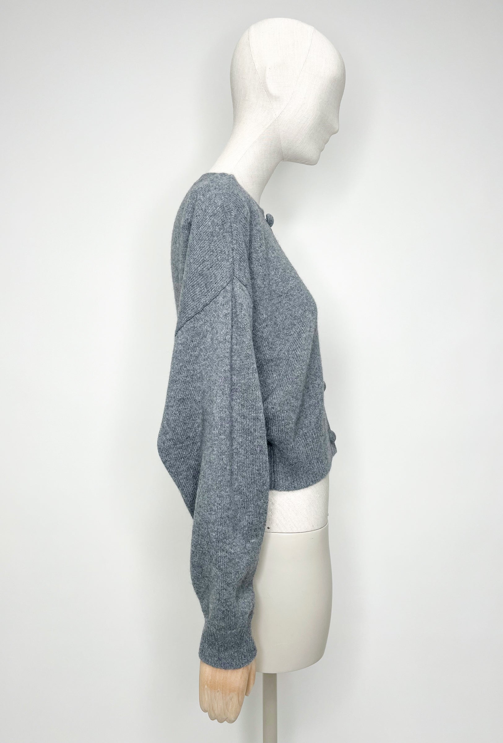 Cashmere Knit, Heather Grey, Cardigan - Lindner Fashion