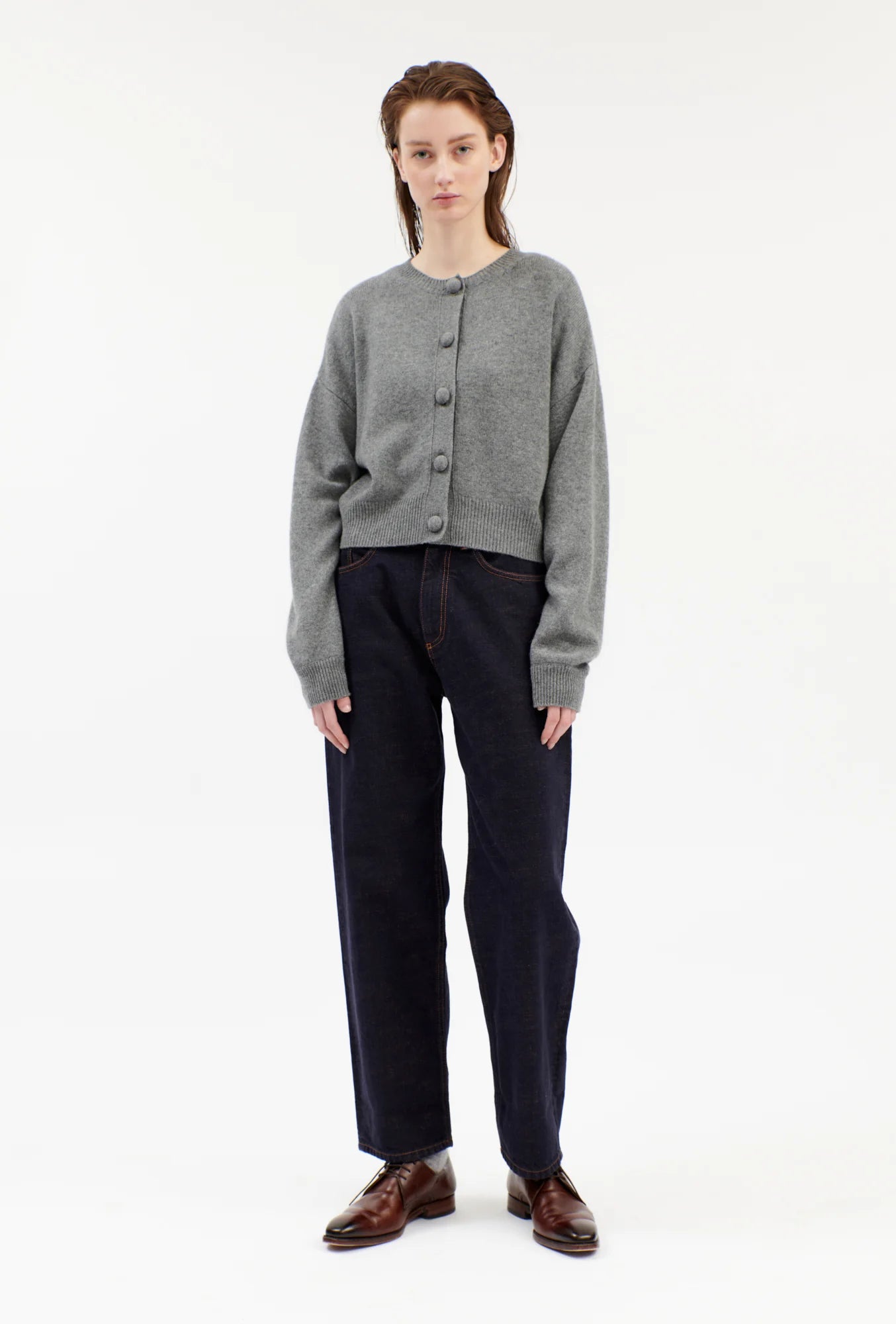 Cashmere Knit, Heather Grey, Cardigan - Lindner Fashion