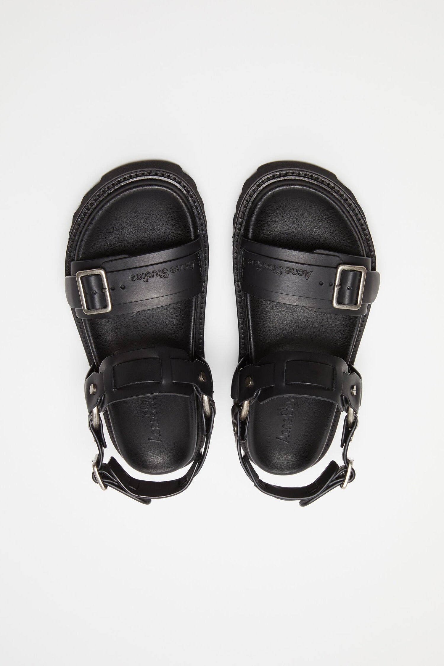 Chunky Buckel, Black, Sandale - Lindner Fashion