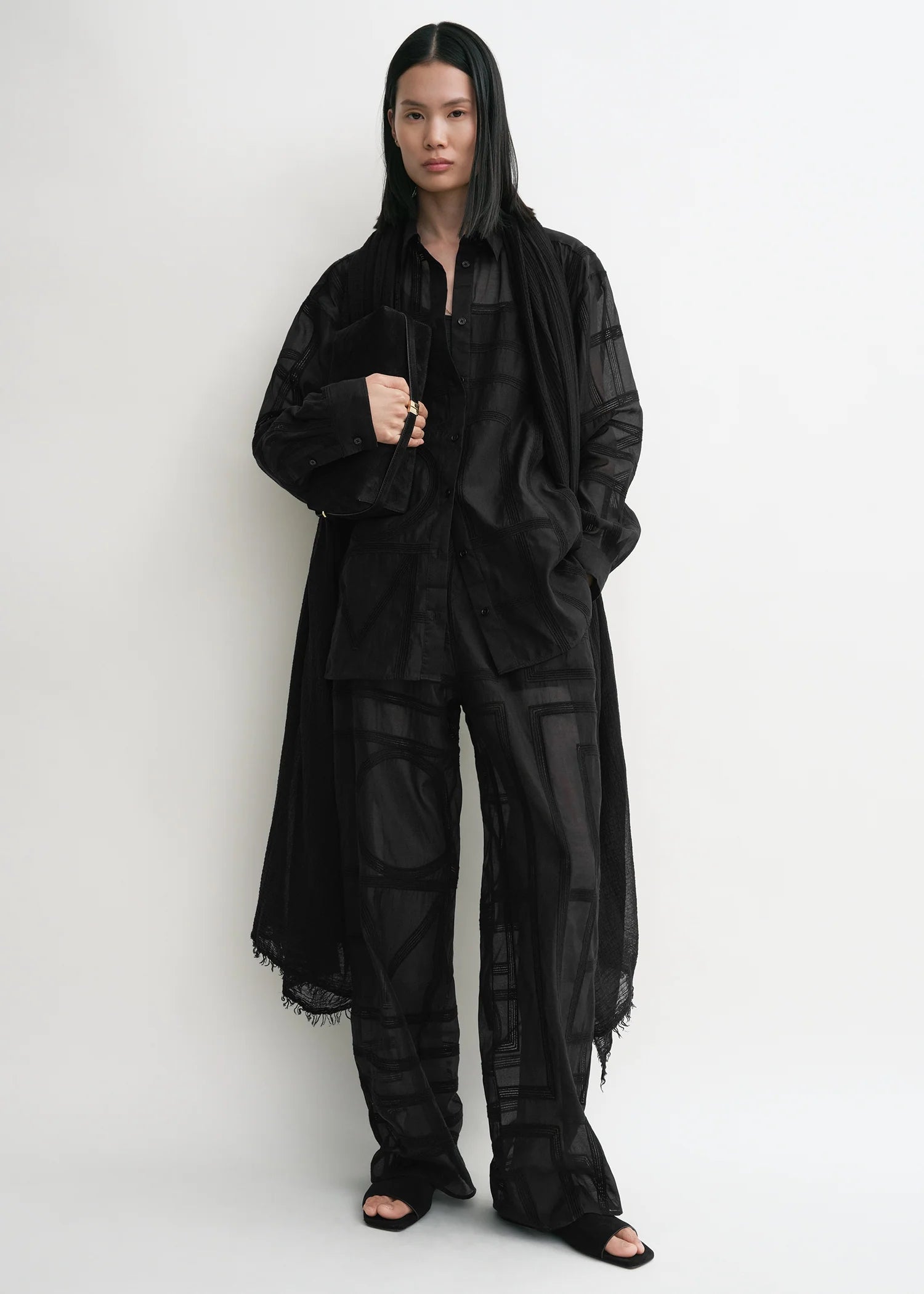 Classic Crochet, Black, Hemd - Lindner Fashion