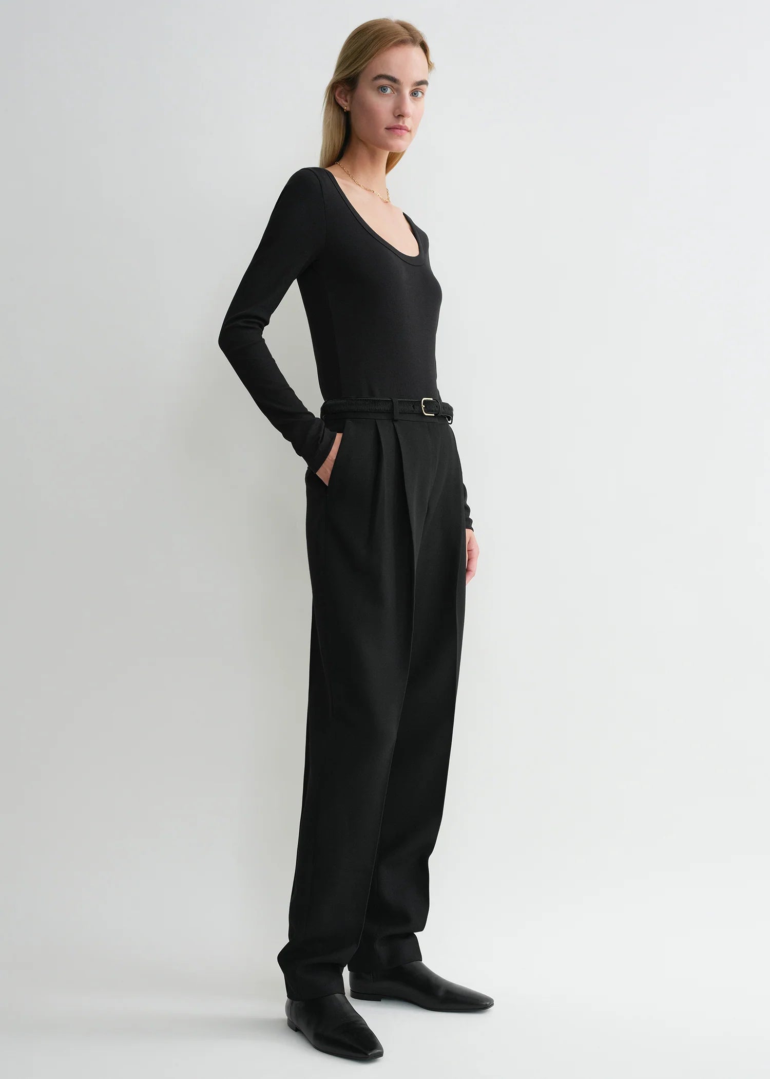 Classic Rib, Black, Langarm - Lindner Fashion