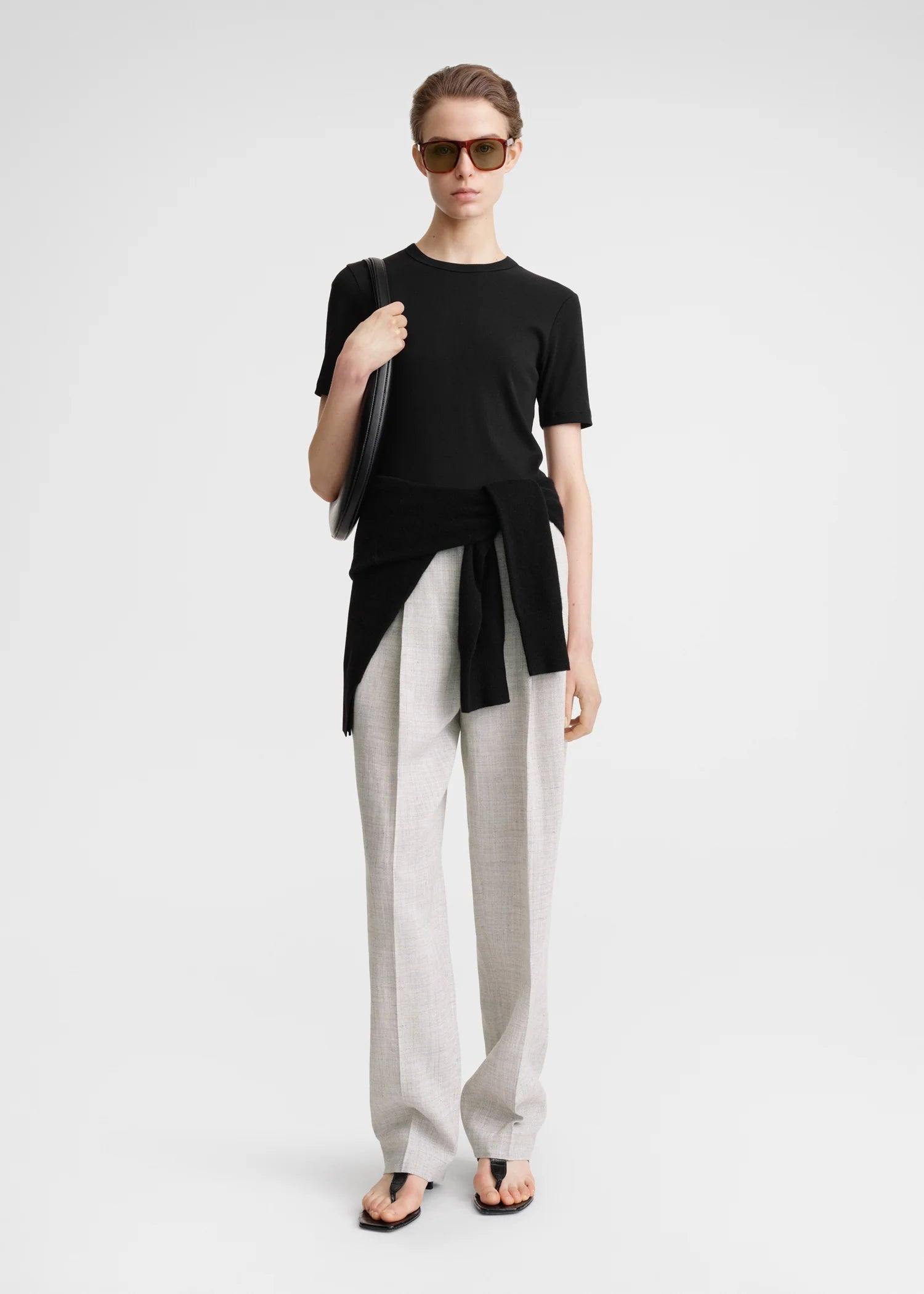 Classic Rib, Black, T-Shirt - Lindner Fashion