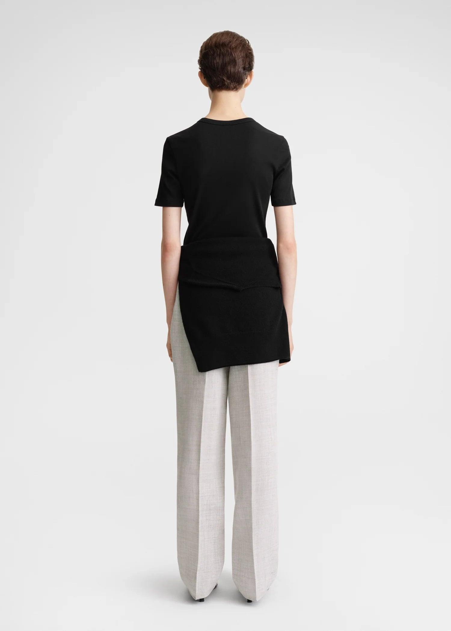 Classic Rib, Black, T-Shirt - Lindner Fashion