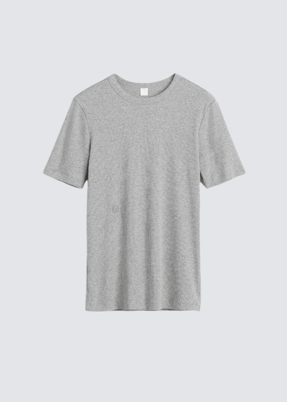 Classic Rib, Pale Grey, T-Shirt - Lindner Fashion