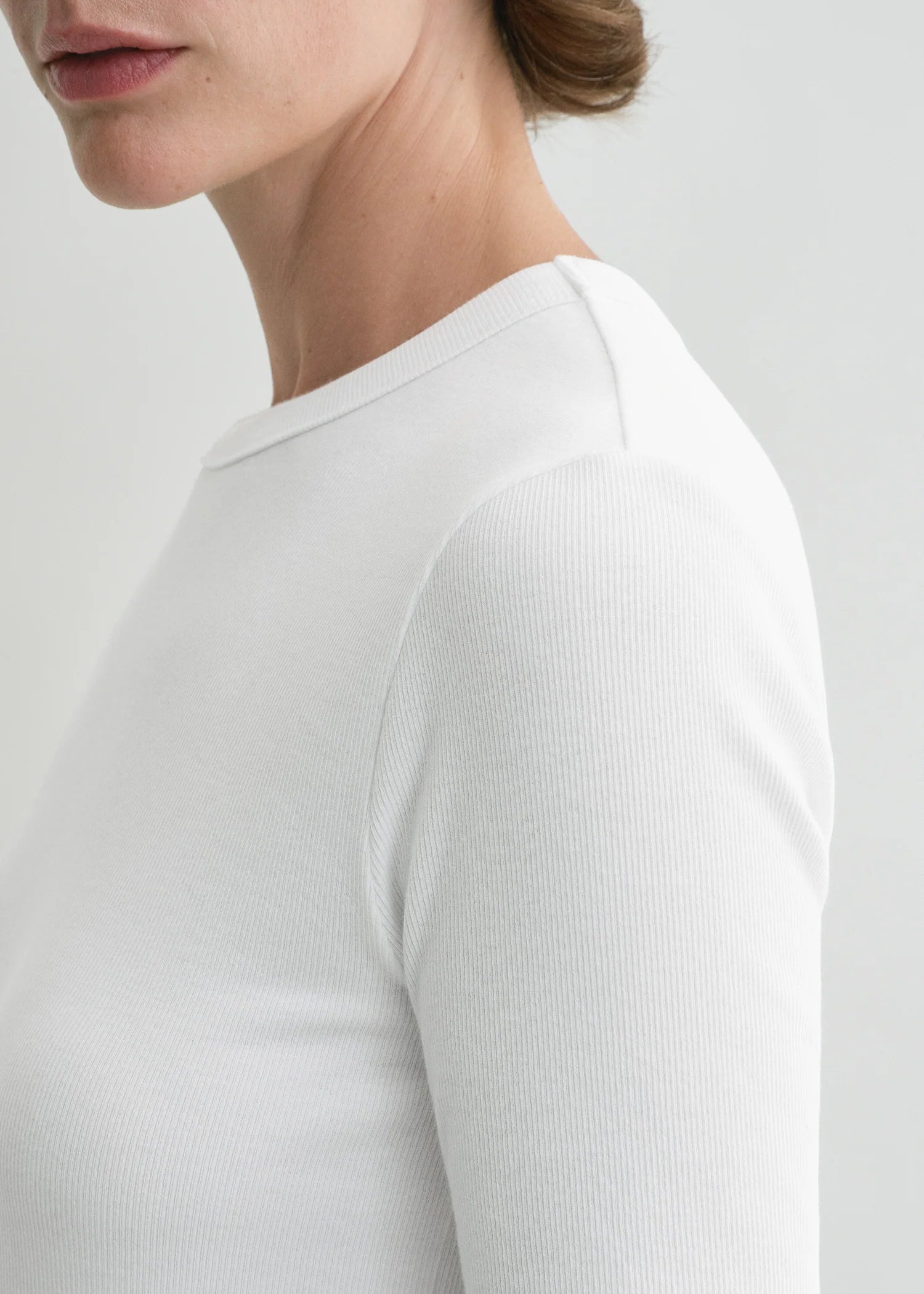 Classic Rib, White, T-Shirt - Lindner Fashion