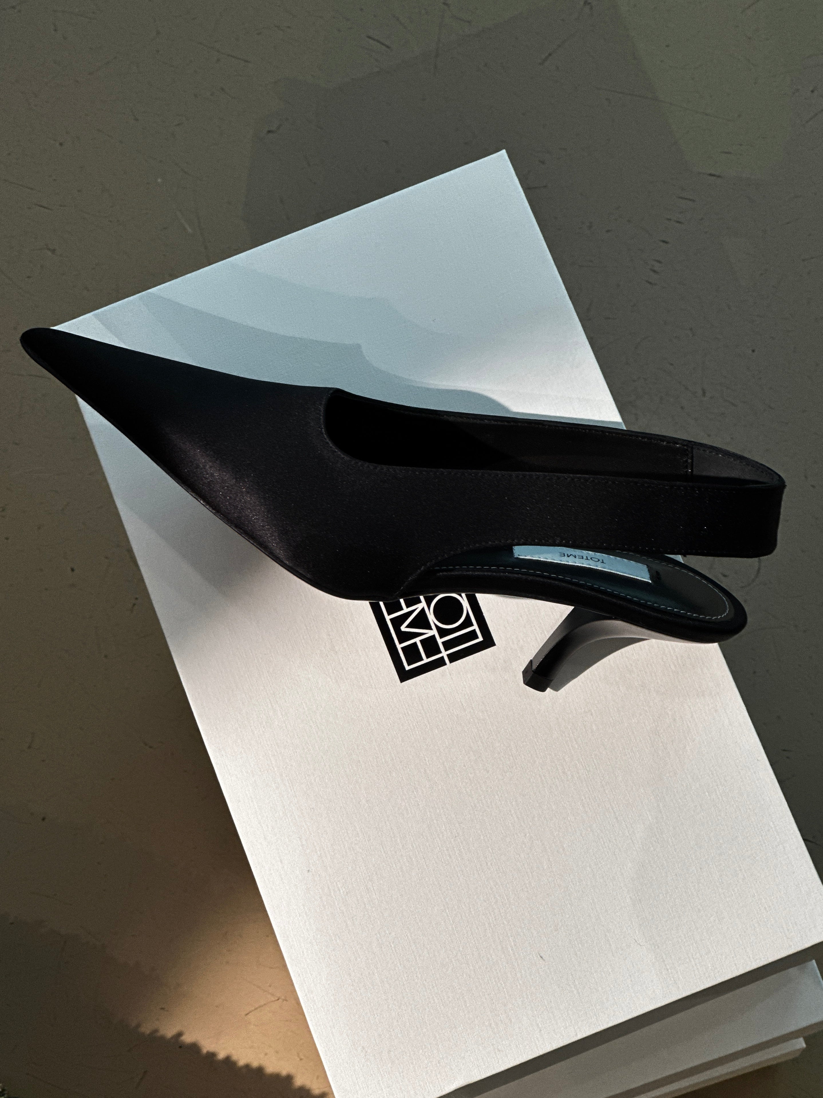 Classic Satin, Black, Kitten Heels - Lindner Fashion