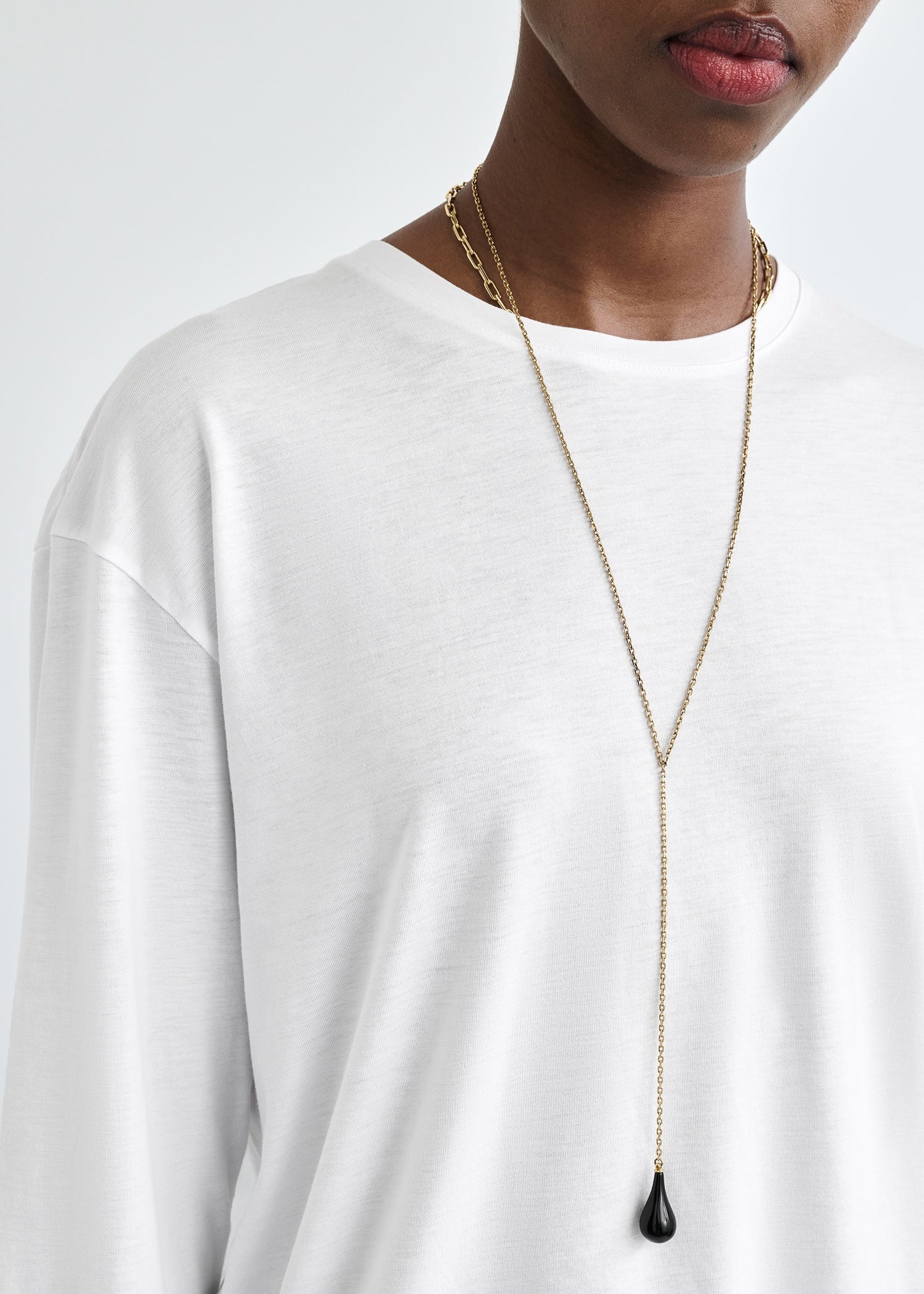 Classic Tee, White, Langarm - Lindner Fashion