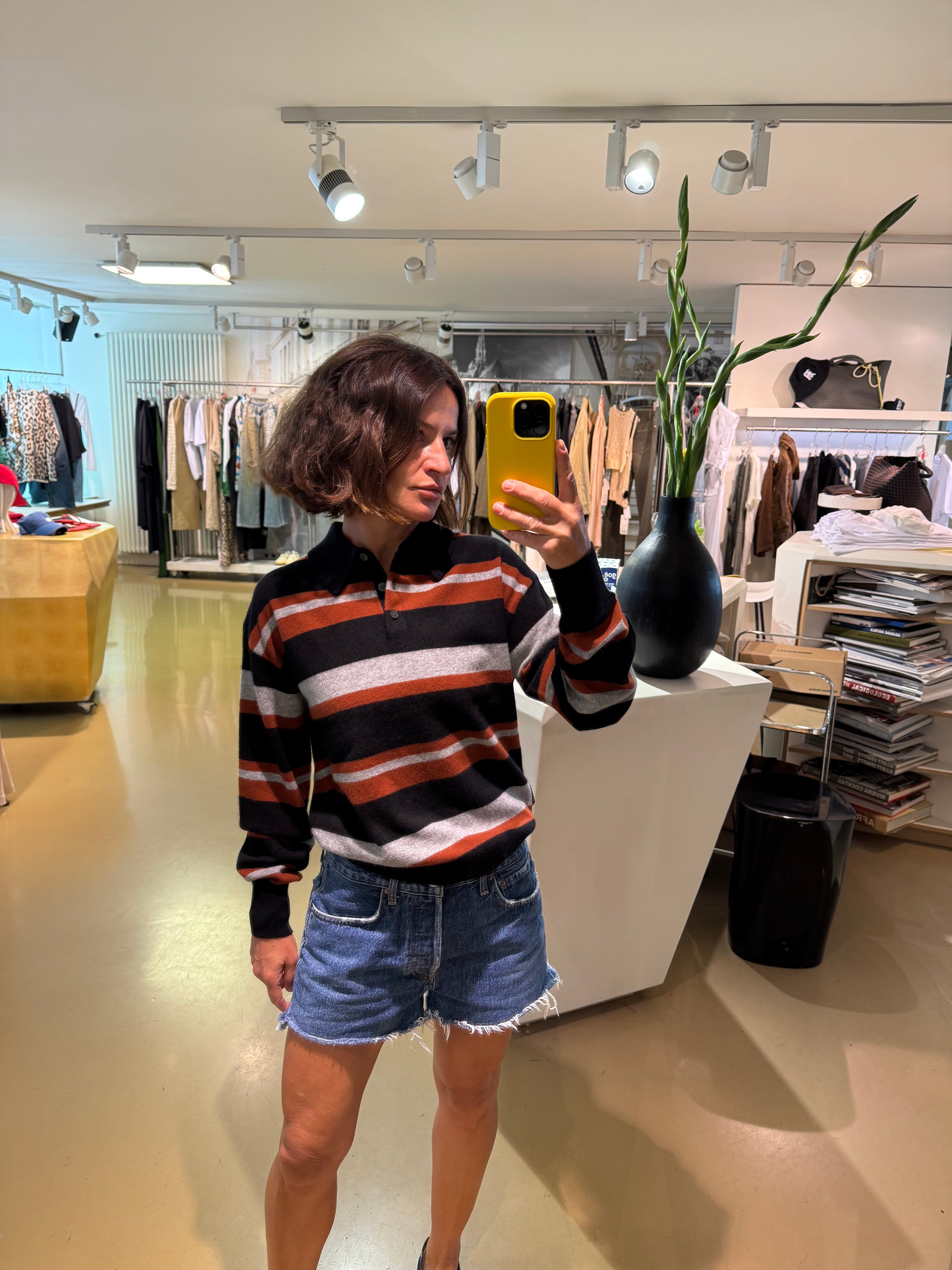 Collegiate Stripe, Black Combo, Polo-Shirt - Lindner Fashion