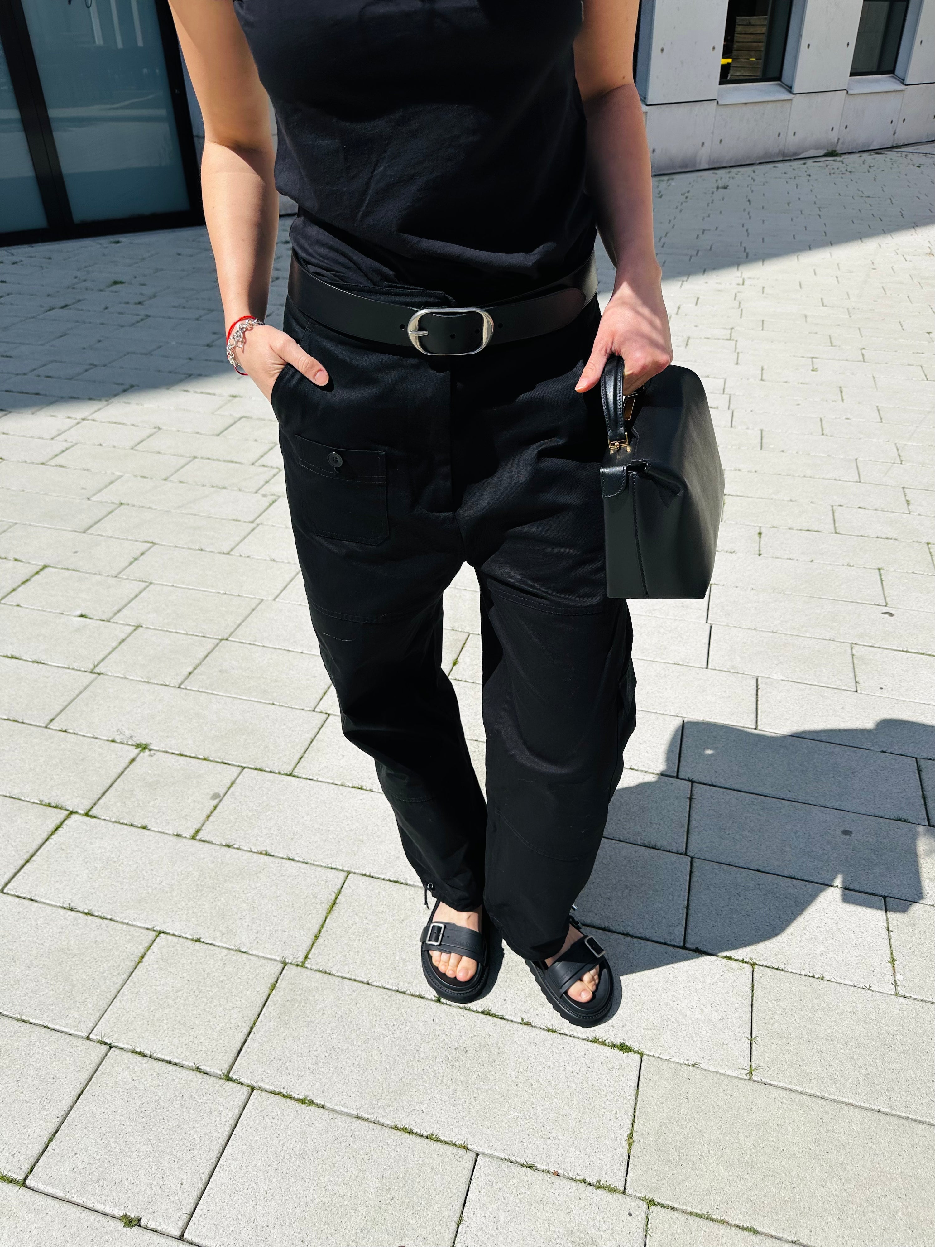 Cotton Cargo, Black, Hose - Lindner Fashion