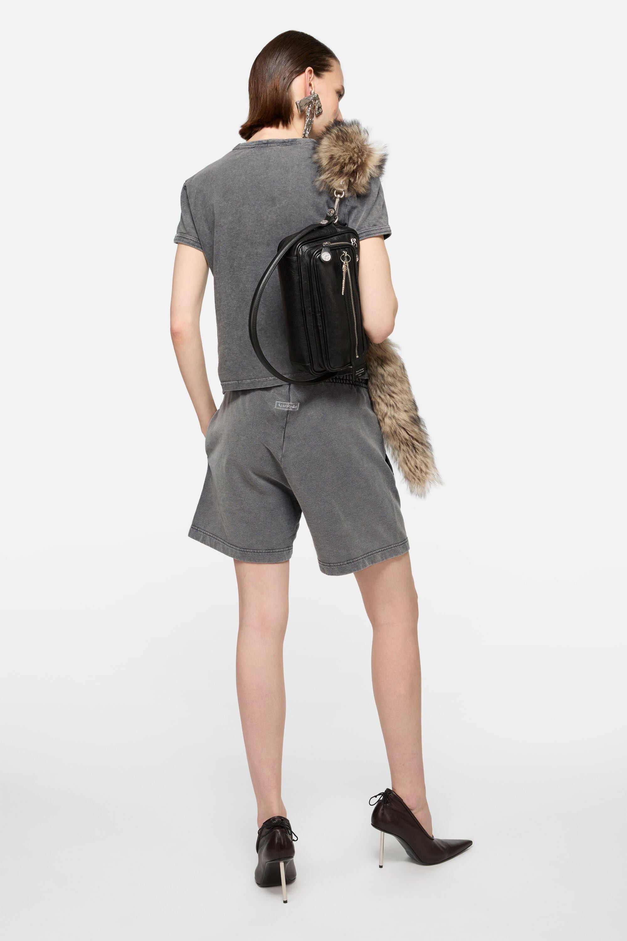 Cotton Shorts, Faded Black, Shorts - Lindner Fashion
