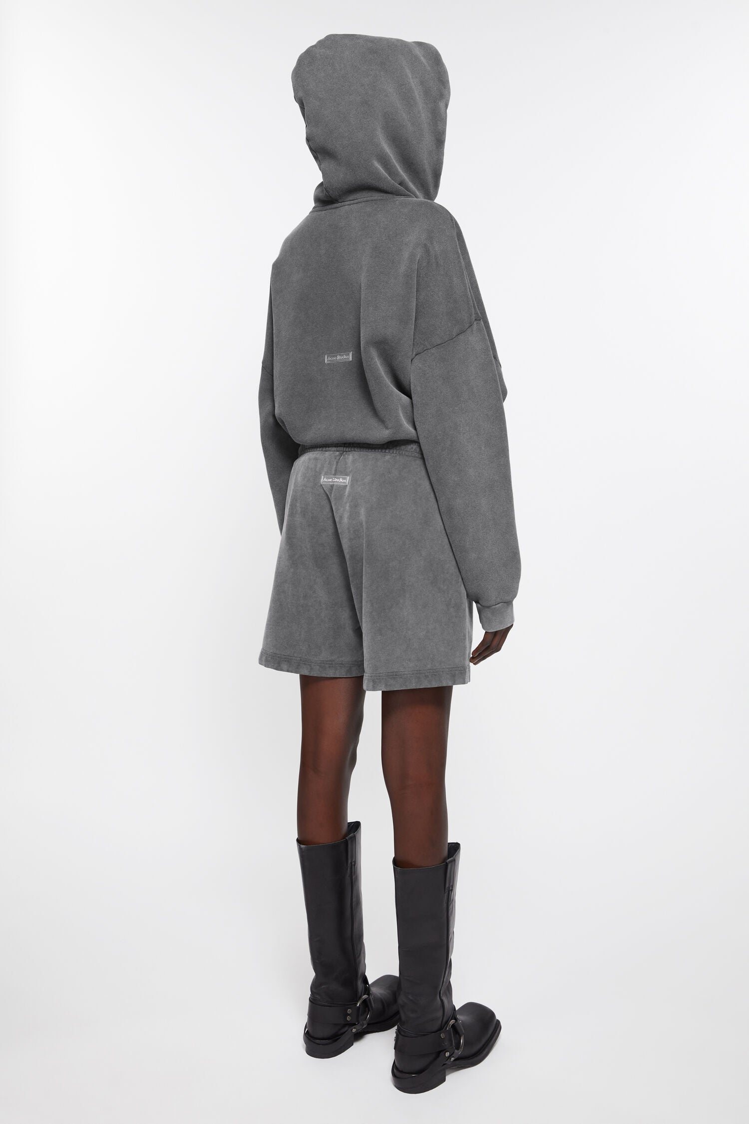 Cotton Shorts, Faded Black, Shorts - Lindner Fashion