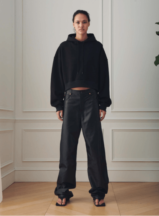 Cropped Hoodie, Black, Hoodie - Lindner Fashion