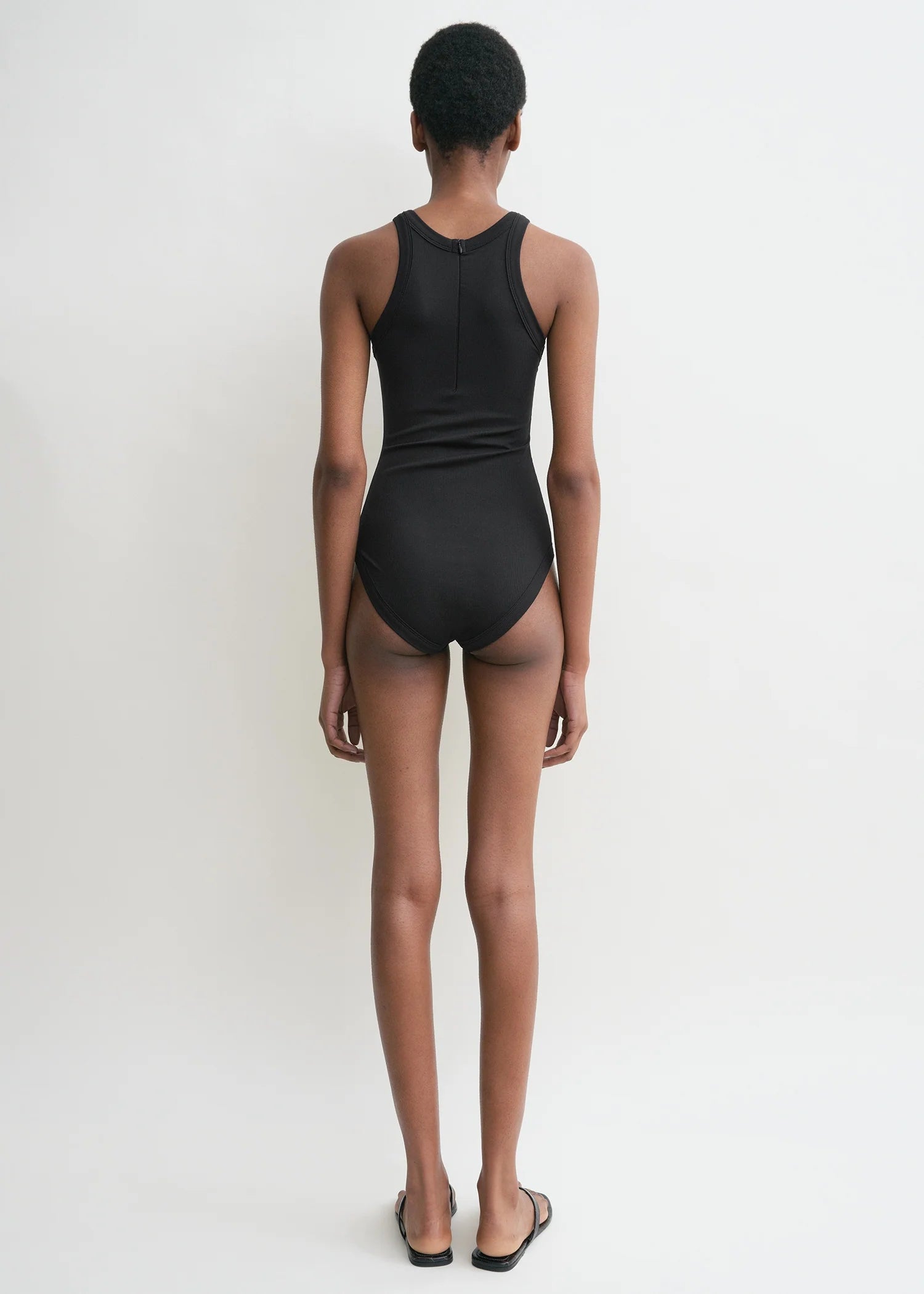 Curved Rib, Black, Swimsuit - Lindner Fashion