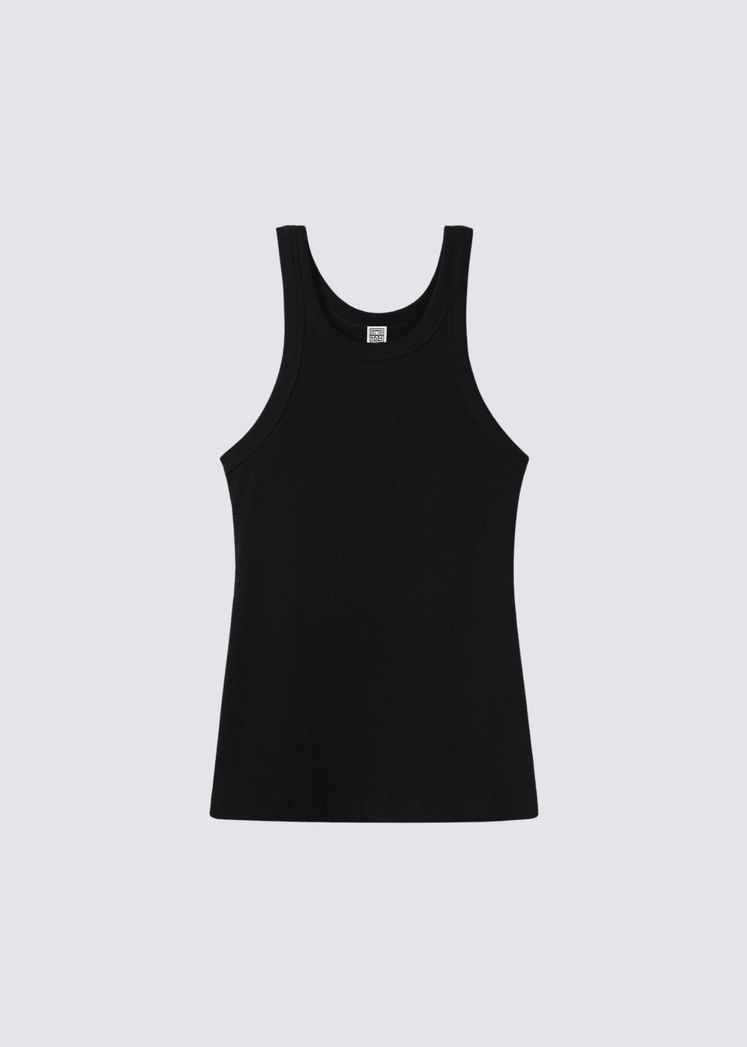 Curved Rib Tank, Black, Tanktop - Lindner Fashion