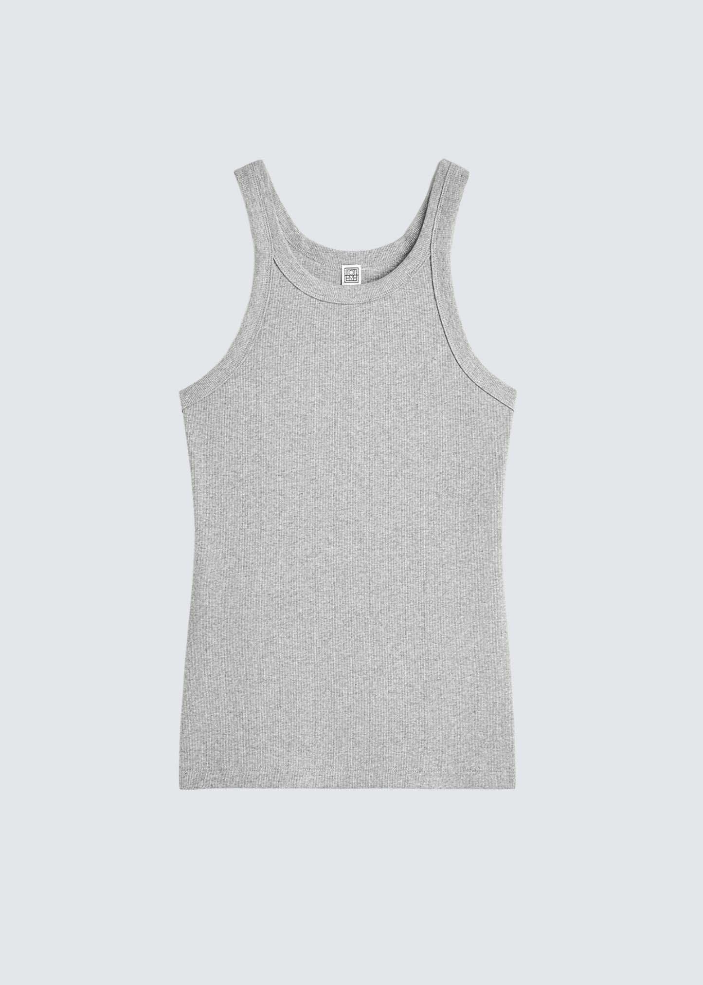 Curved Rib Tank, Pale Grey, Tanktop - Lindner Fashion