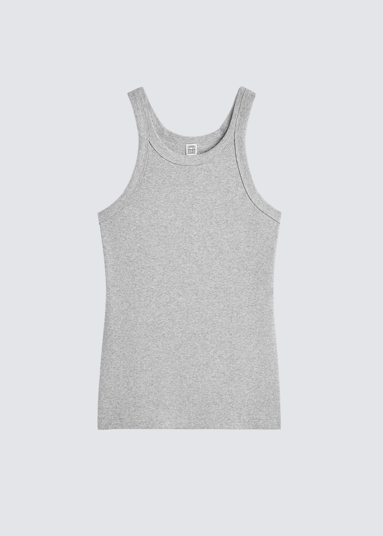 Curved Rib Tank, Pale Grey, Tanktop - Lindner Fashion