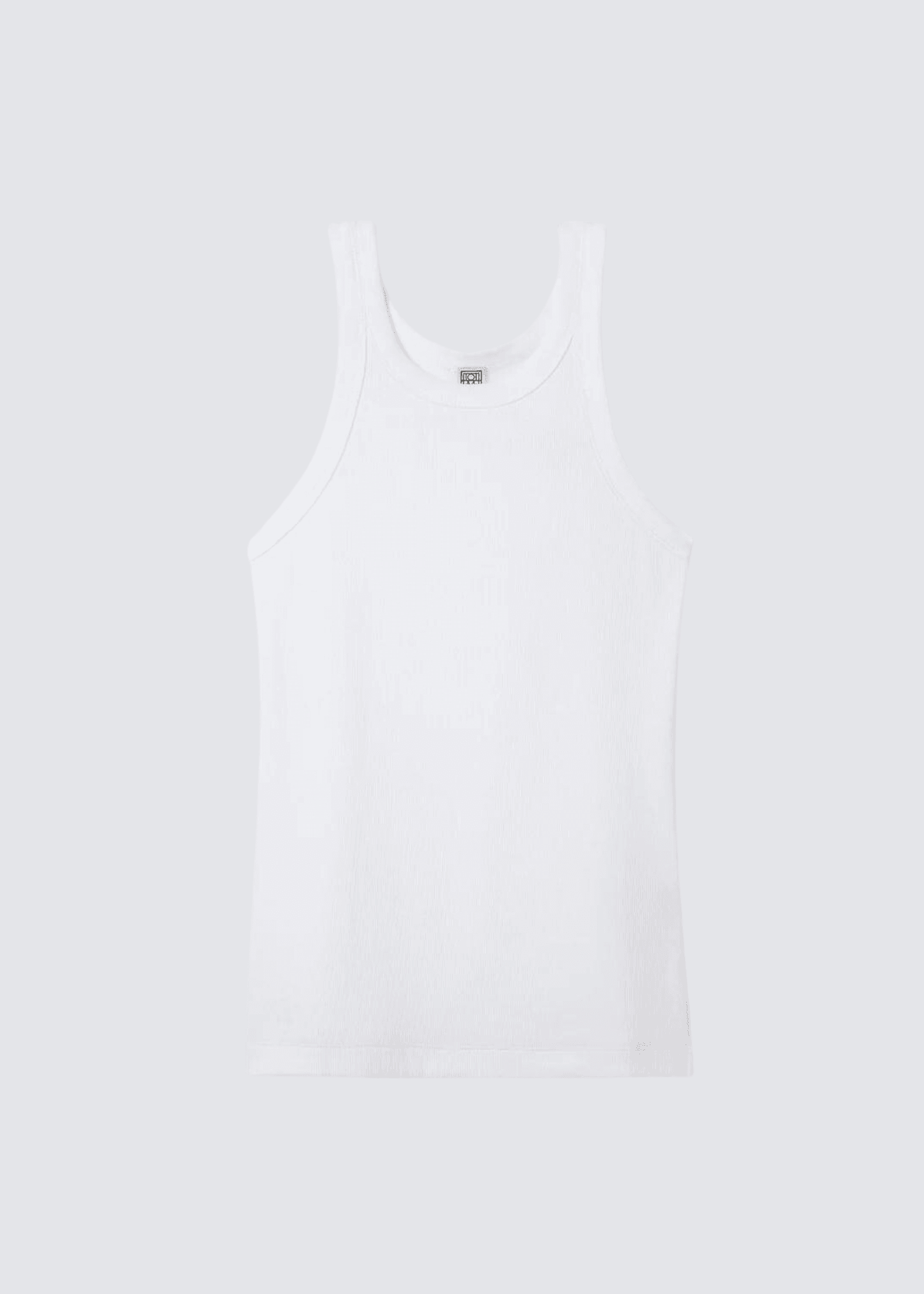 Curved Rib Tank, White, Tanktop - Lindner Fashion