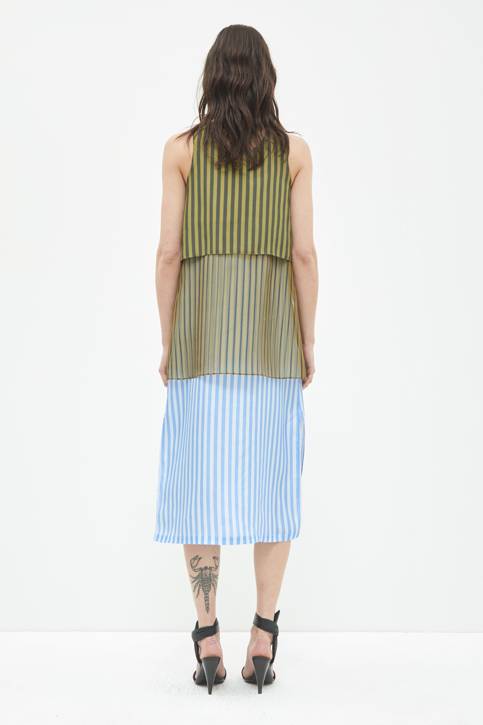 Danai, Khaki/Black/Blue, Kleid - Lindner Fashion