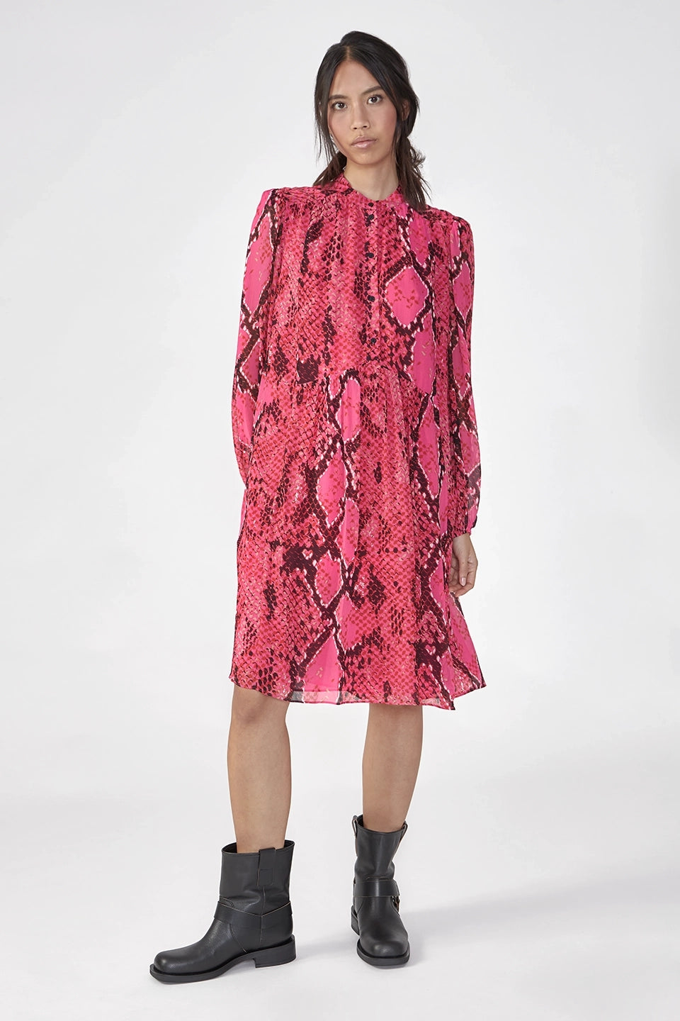 Demi, Pink/Python, Kleid - Lindner Fashion