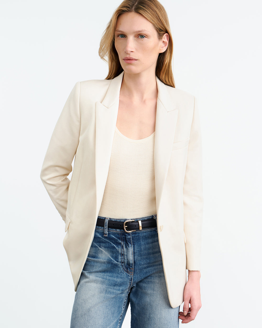 Diane, Stone, Blazer - Lindner Fashion